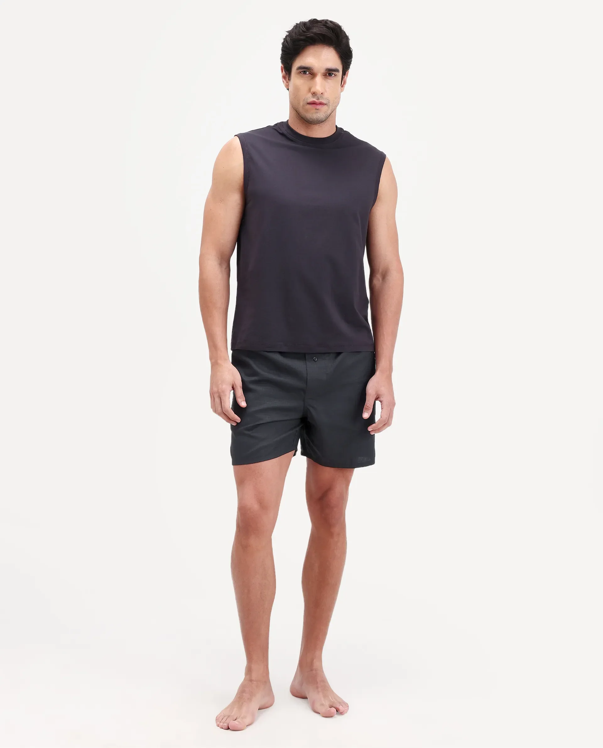 Rare Rabbit Men's Cean Black Cotton Fabric Regular Fit Checks Boxer - Image 7