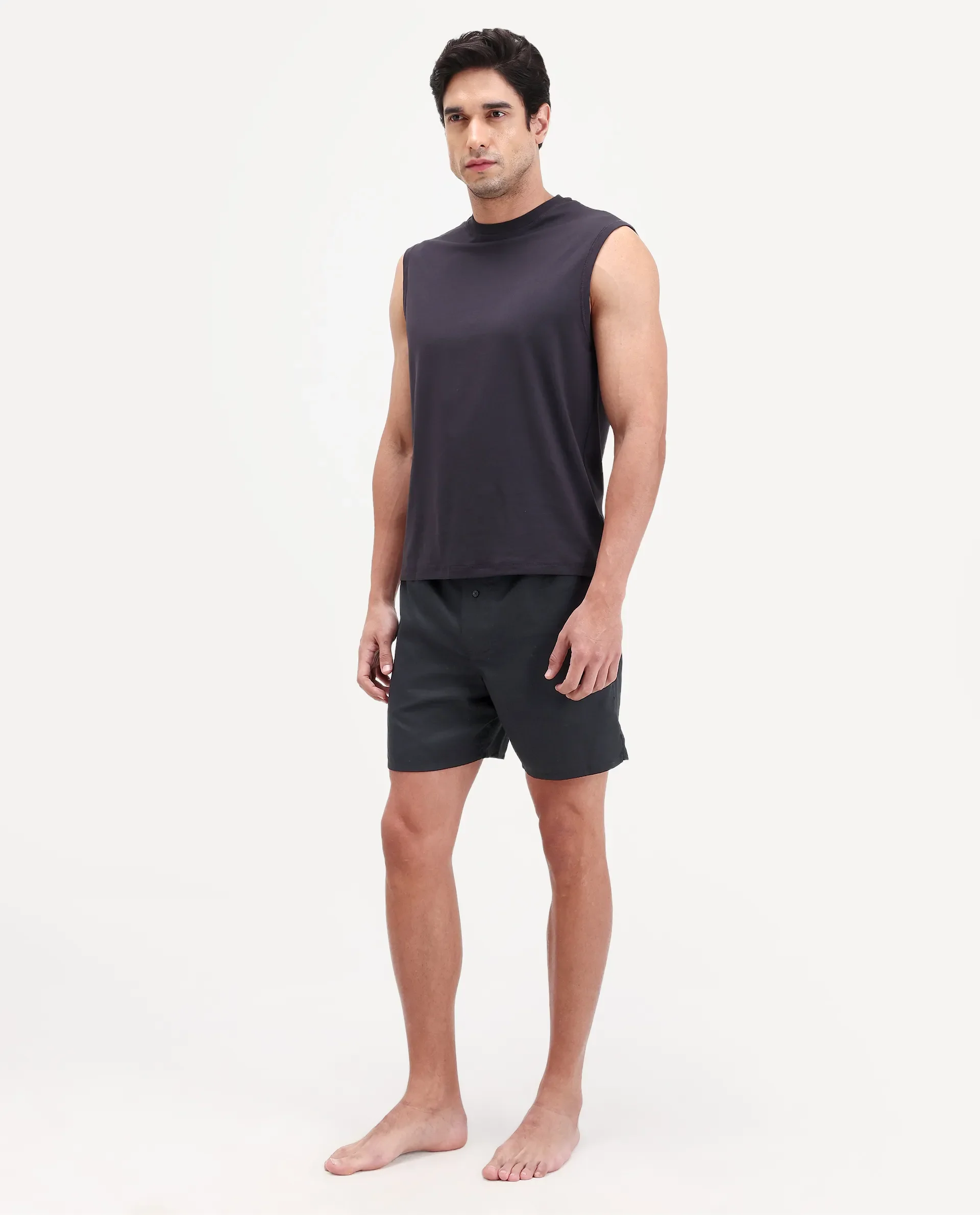 Rare Rabbit Men's Cean Black Cotton Fabric Regular Fit Checks Boxer - Image 8