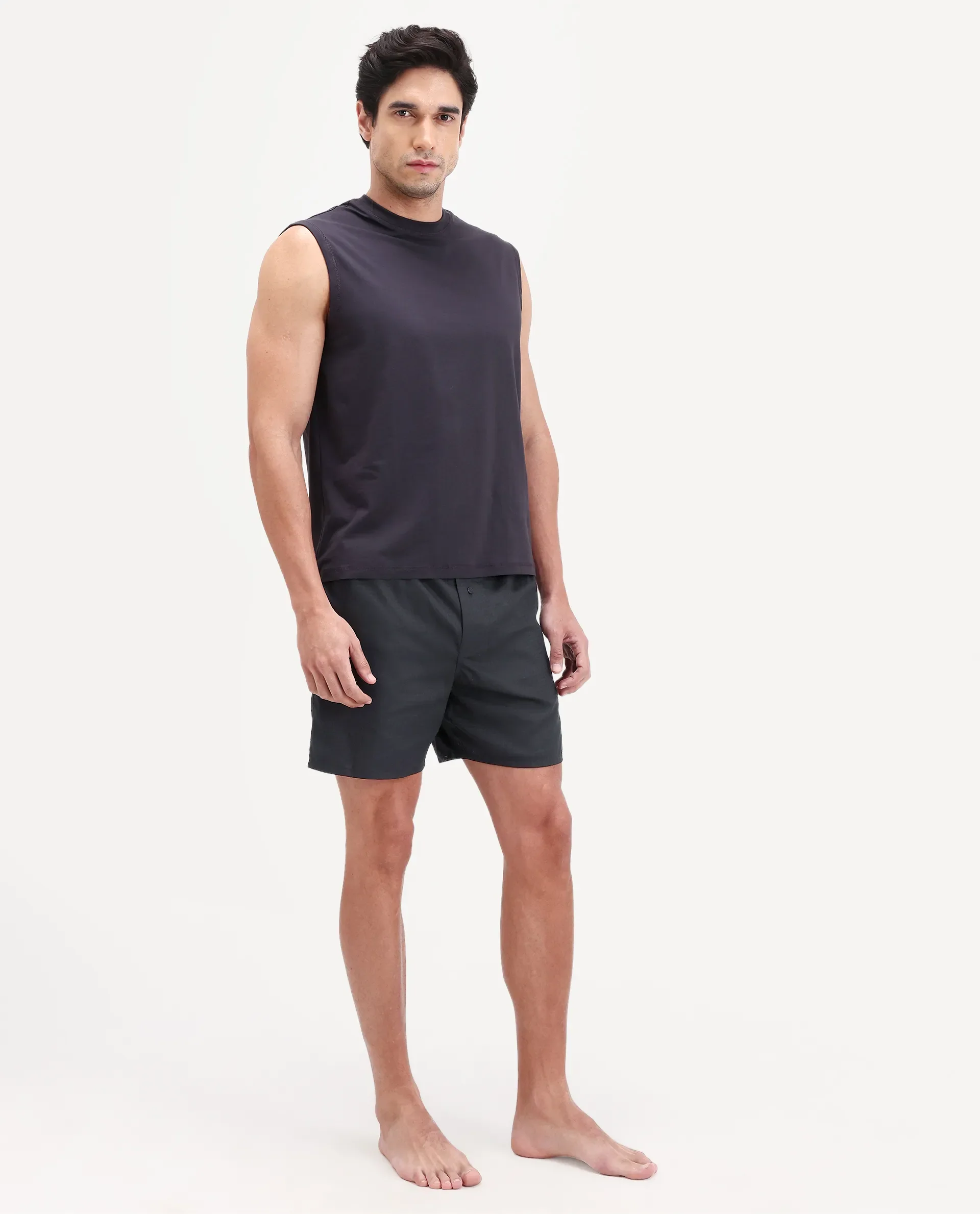 Rare Rabbit Men's Cean Black Cotton Fabric Regular Fit Checks Boxer - Image 9
