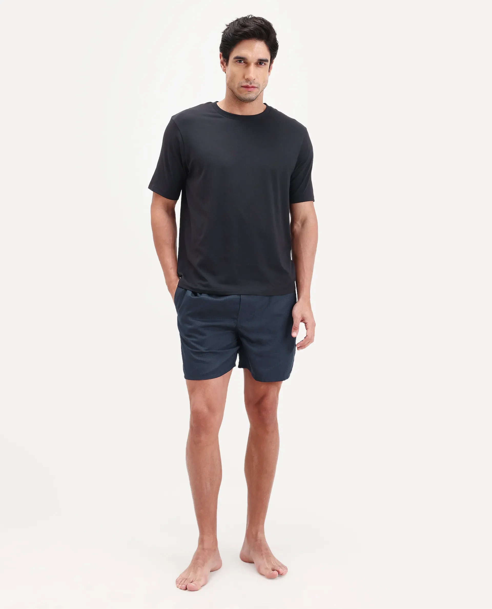 Rare Rabbit Men's Cean Navy Cotton Fabric Regular Fit Checks Boxer - Image 3
