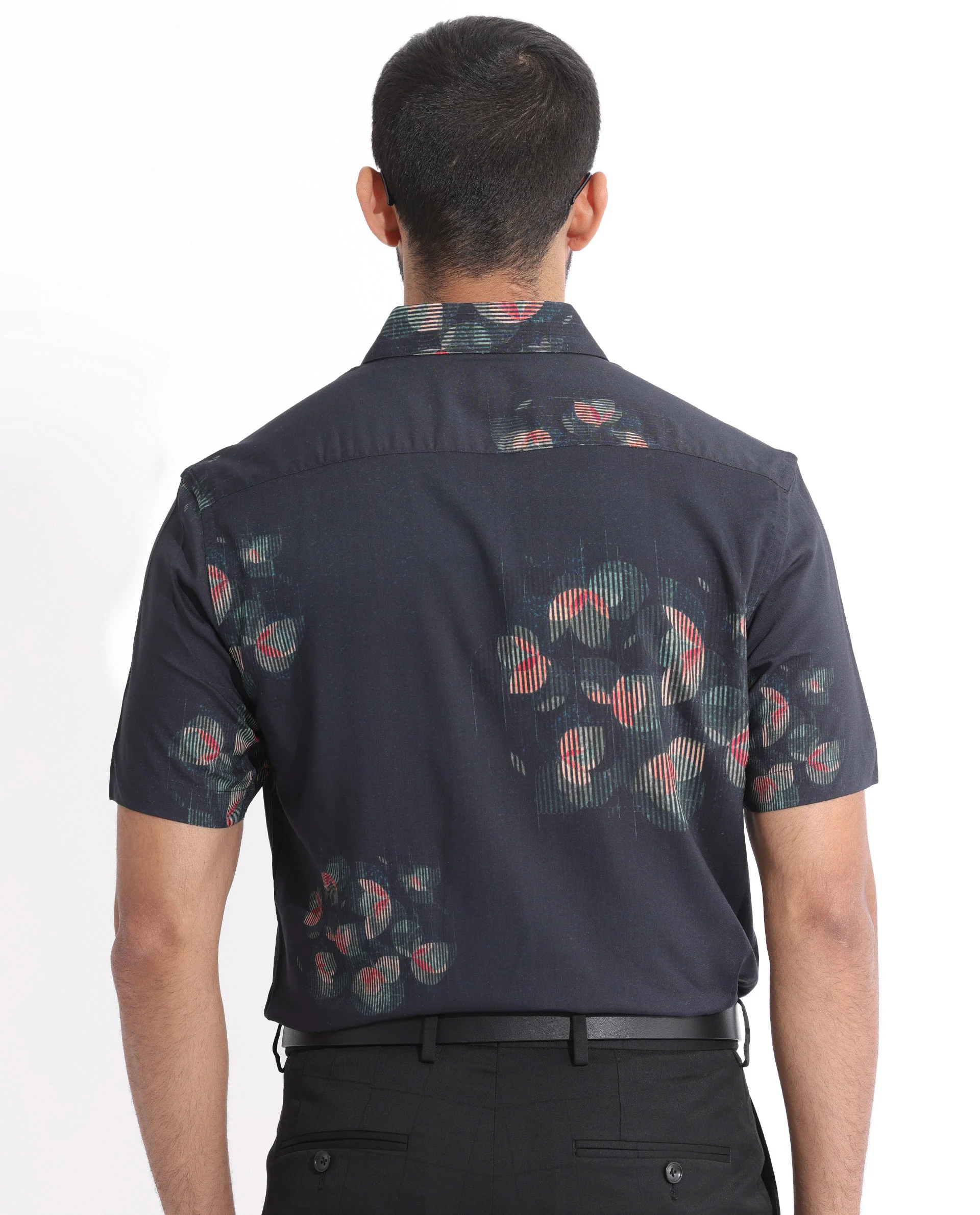 Rare Rabbit Men's Cage Green Cotton Floral Print Regular Fit Half Sleeve Collared Shirt - Image 7
