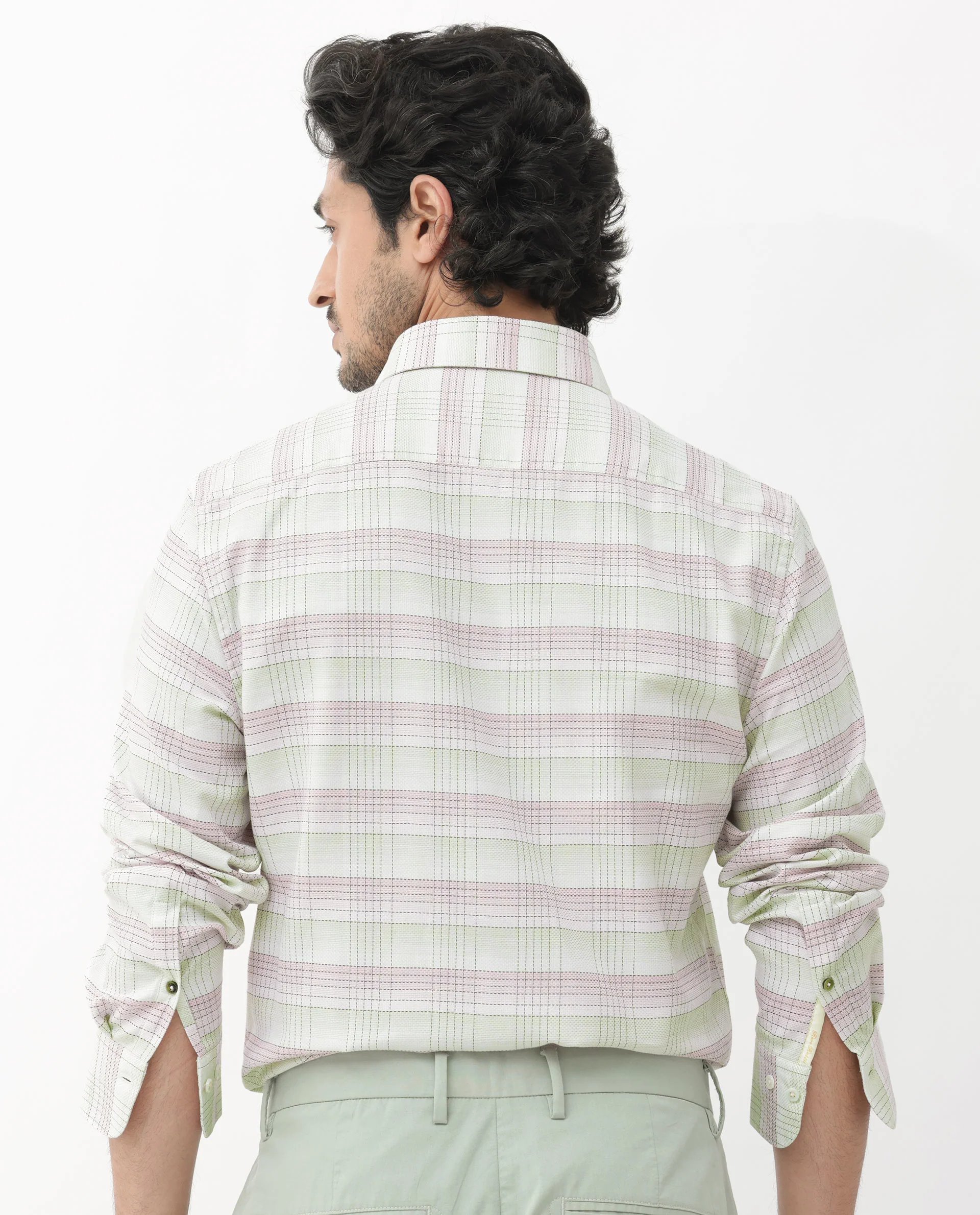 Rare Rabbit Men's Caldon Multi Cotton Checked Print Regular Fit Full Sleeve Collared Shirt - Image 9