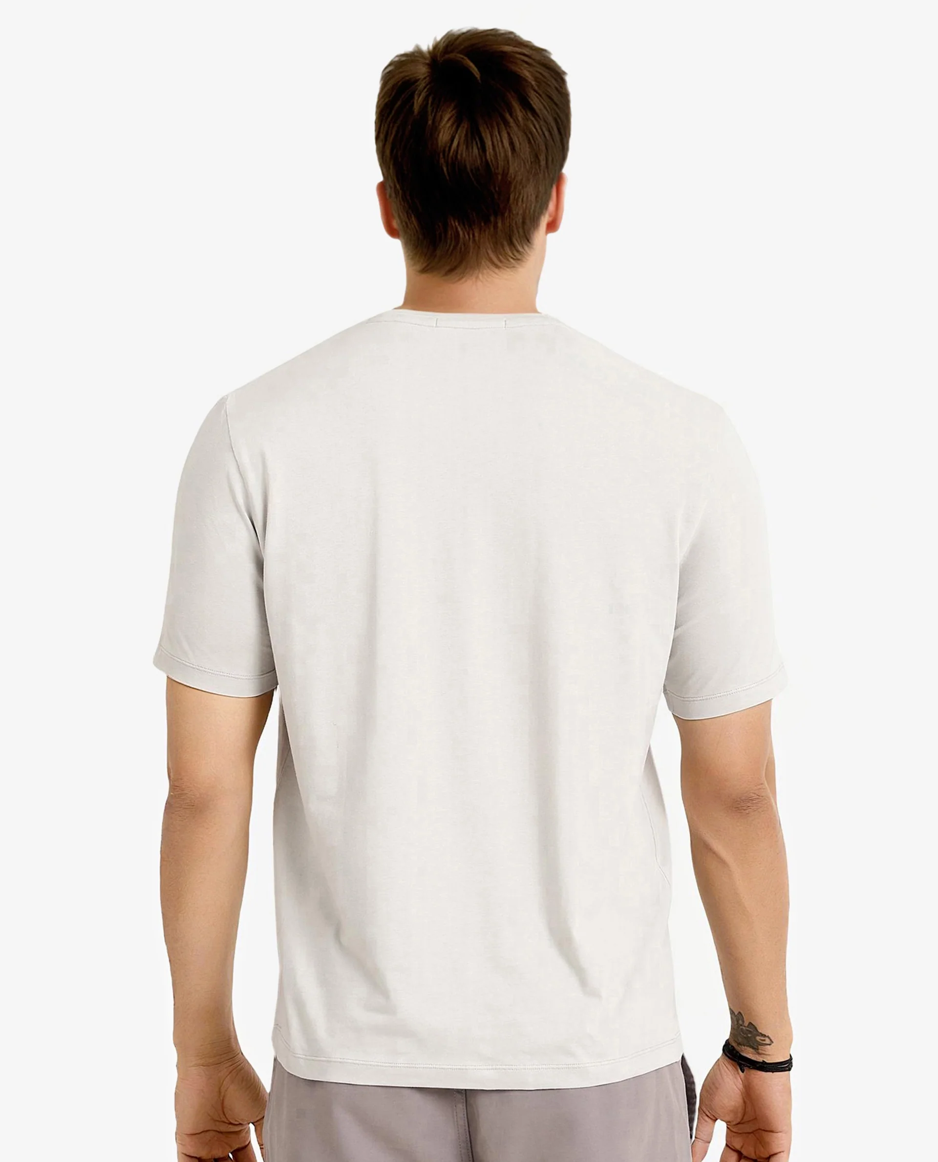 Rare Rabbit Men's Caleb Light Grey Cotton Graphic Print Regular Fit Half Sleeve Crew Neck T-Shirt - Image 4