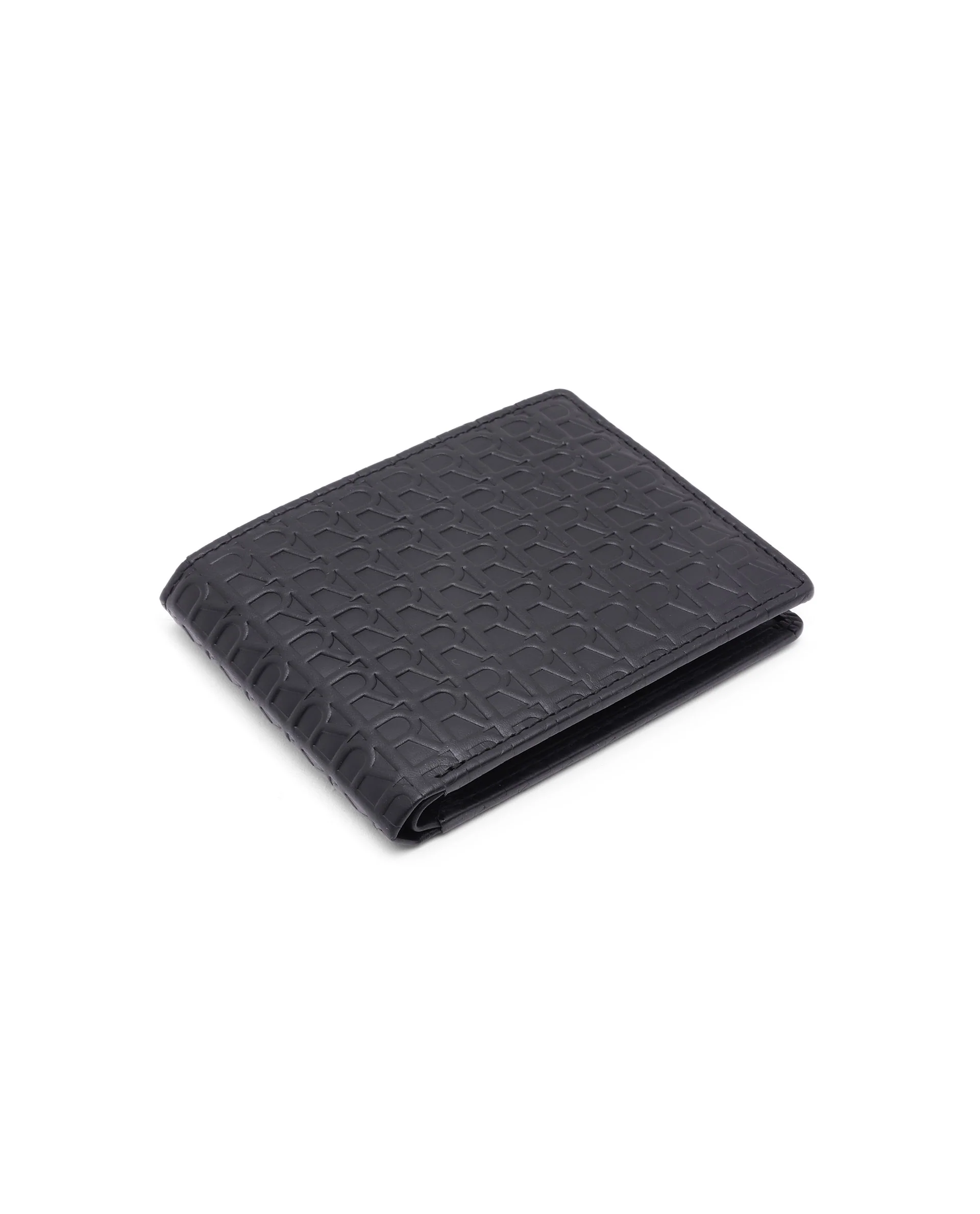 Rare Rabbit Men's Cali Black Bi Fold Slim Rfid Embossed Monogram Wallet - Image 5