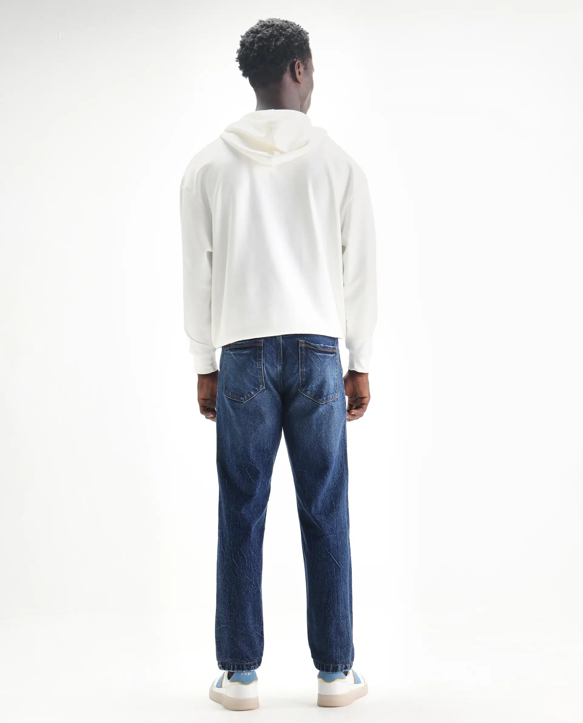 Rare Rabbit Mens Callip Blue Cotton Mid Wash Regular Fit Jeans - Image 8