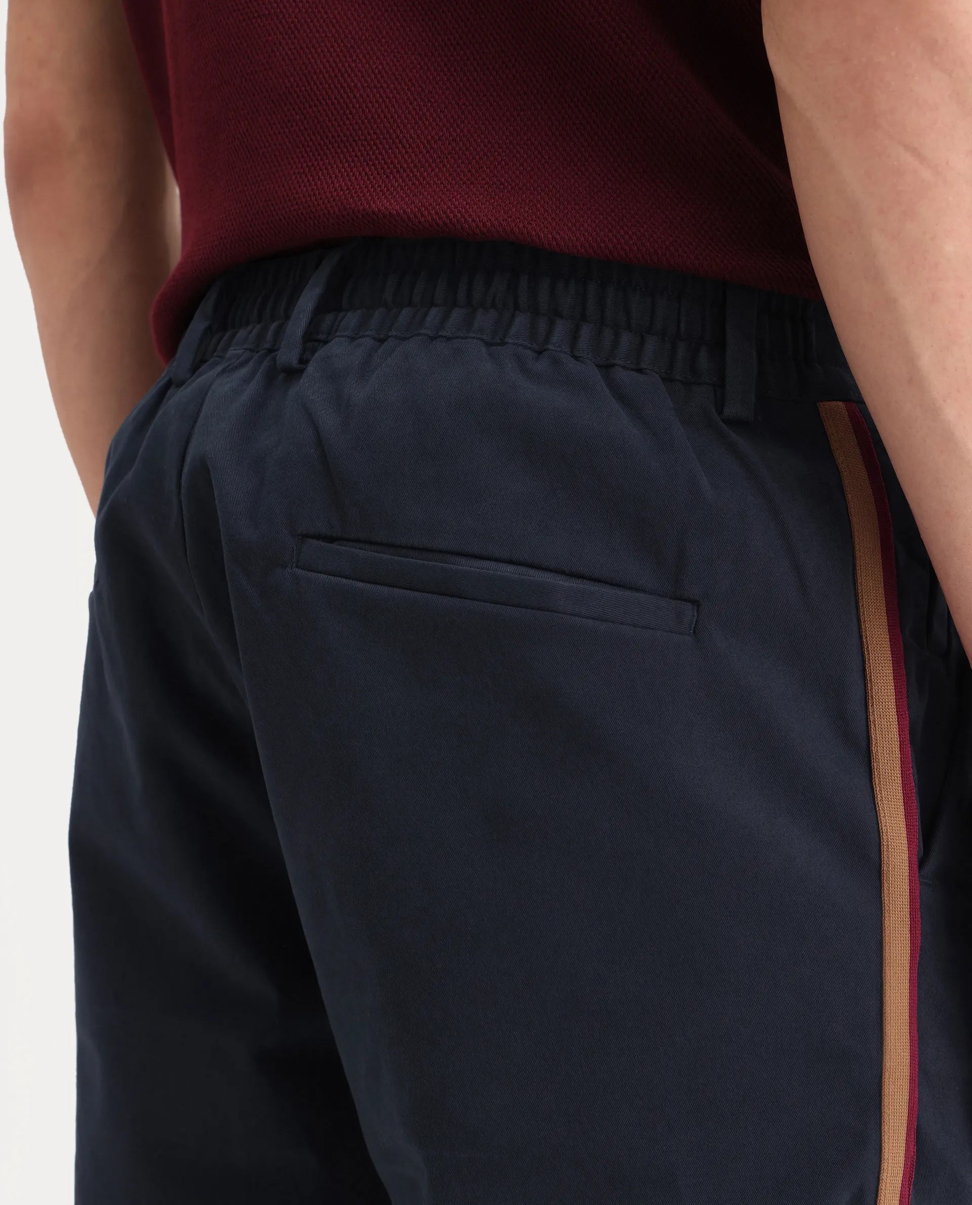 Rare Rabbit Men's Caloon Navy Cotton Blend Plain Regular Fit Trouser - Image 7