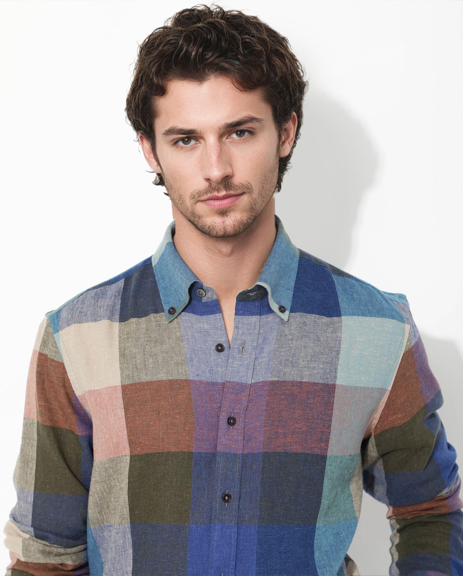 Rare Rabbit Men's Calum Multi Cotton Checked Print Regular Fit Full Sleeve Collared Shirt - Image 4