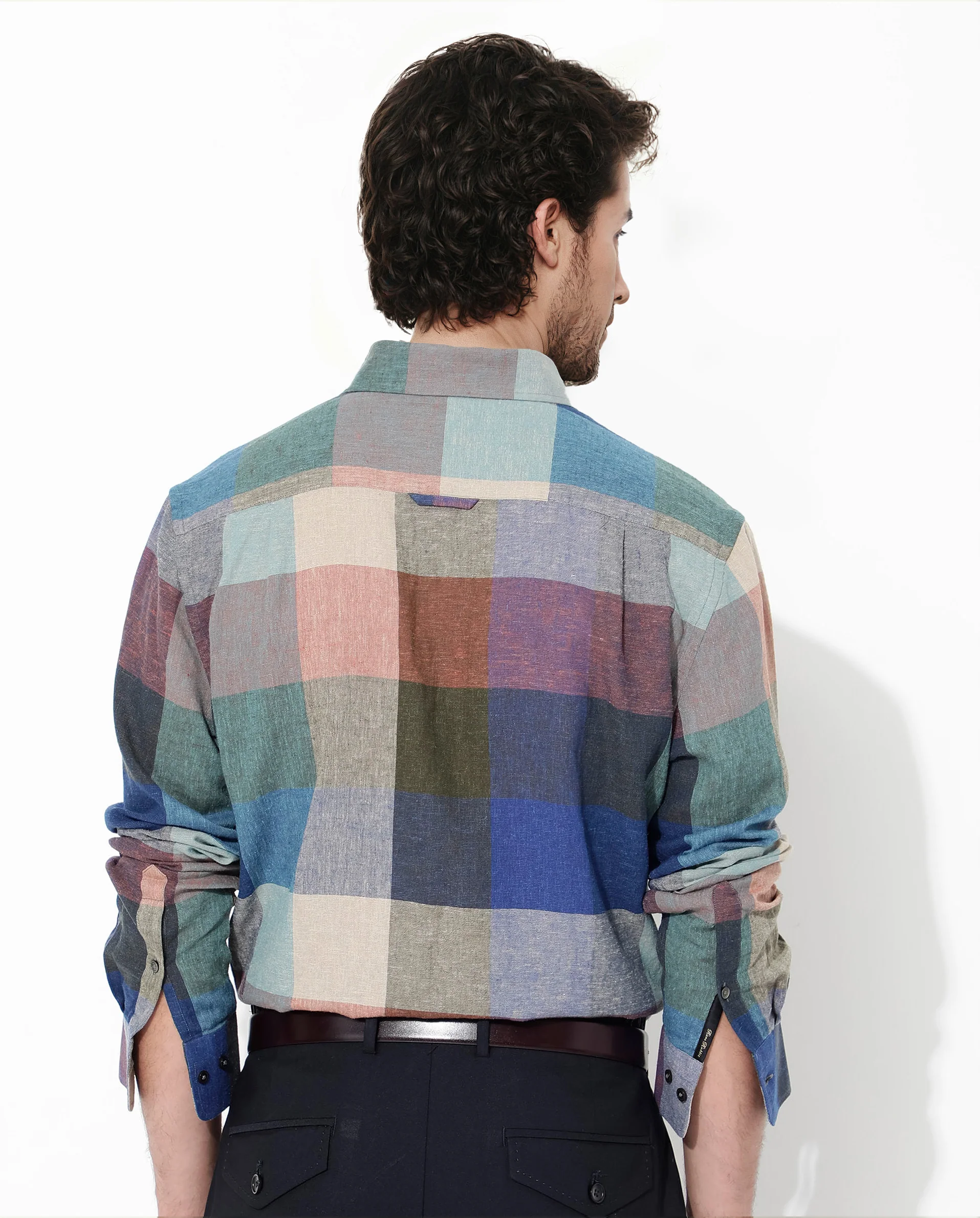 Rare Rabbit Men's Calum Multi Cotton Checked Print Regular Fit Full Sleeve Collared Shirt - Image 7