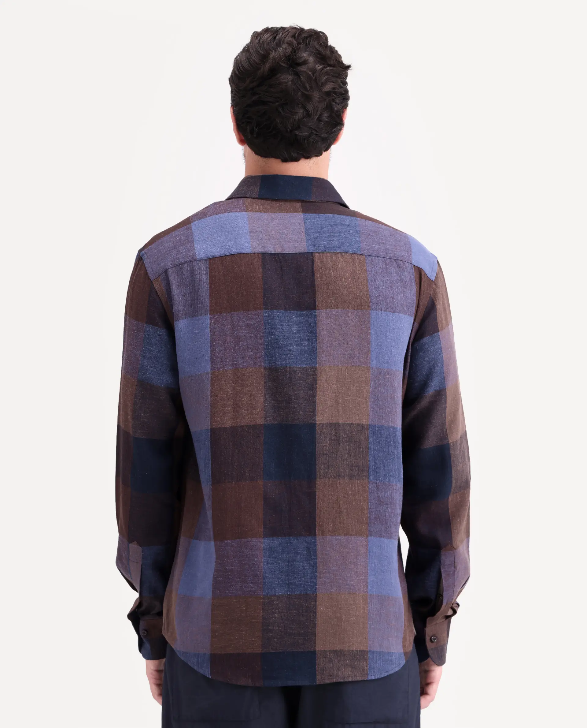 Rare Rabbit Men's Calum-S26 Pastel Multi Linen Blend Full Sleeve Spread Collar Regular Fit Checked Shirt - Image 8