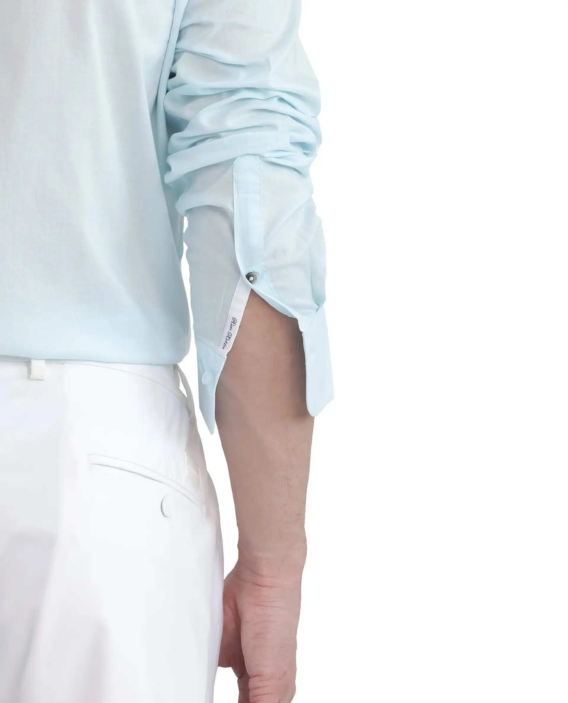 Rare Rabbit Men's Cambo-25 Light Blue Cotton Plain Regular Fit Full Sleeve Collared Shirt - Image 5