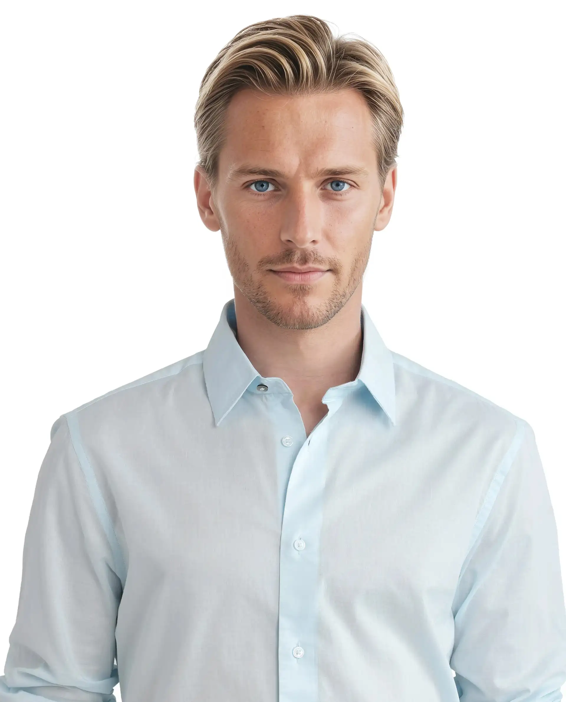Rare Rabbit Men's Cambo-25 Light Blue Cotton Plain Regular Fit Full Sleeve Collared Shirt - Image 7
