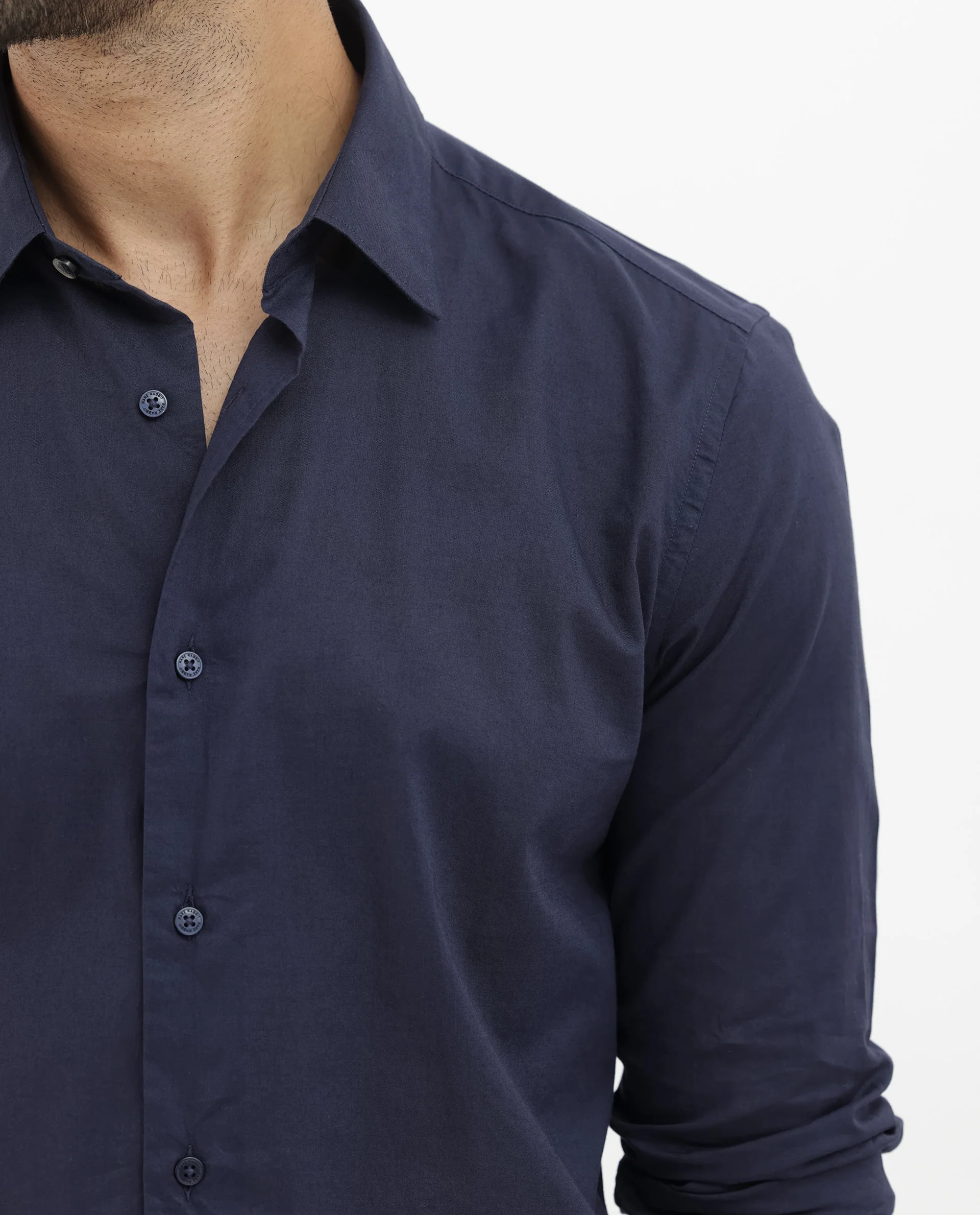 Rare Rabbit Men's Cambo Dark Purple Cotton Plain Regular Fit Full Sleeve Collared Shirt - Image 4