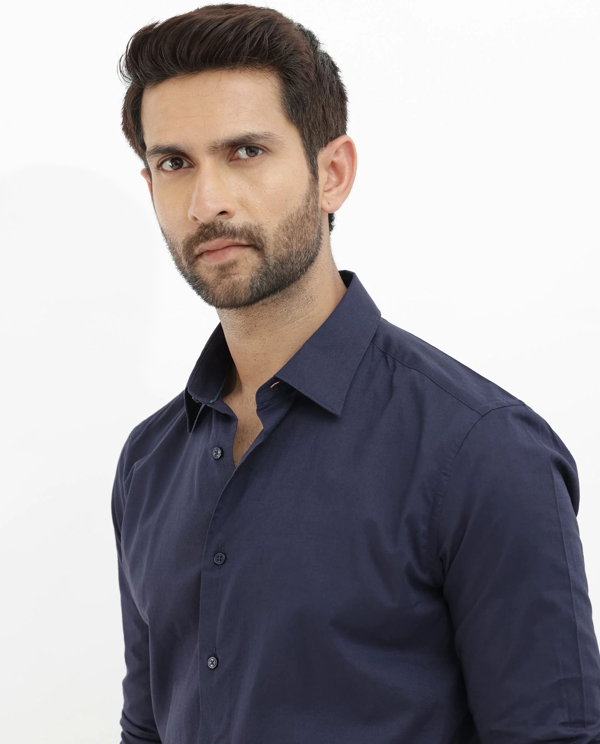Rare Rabbit Men's Cambo Dark Purple Cotton Plain Regular Fit Full Sleeve Collared Shirt - Image 7