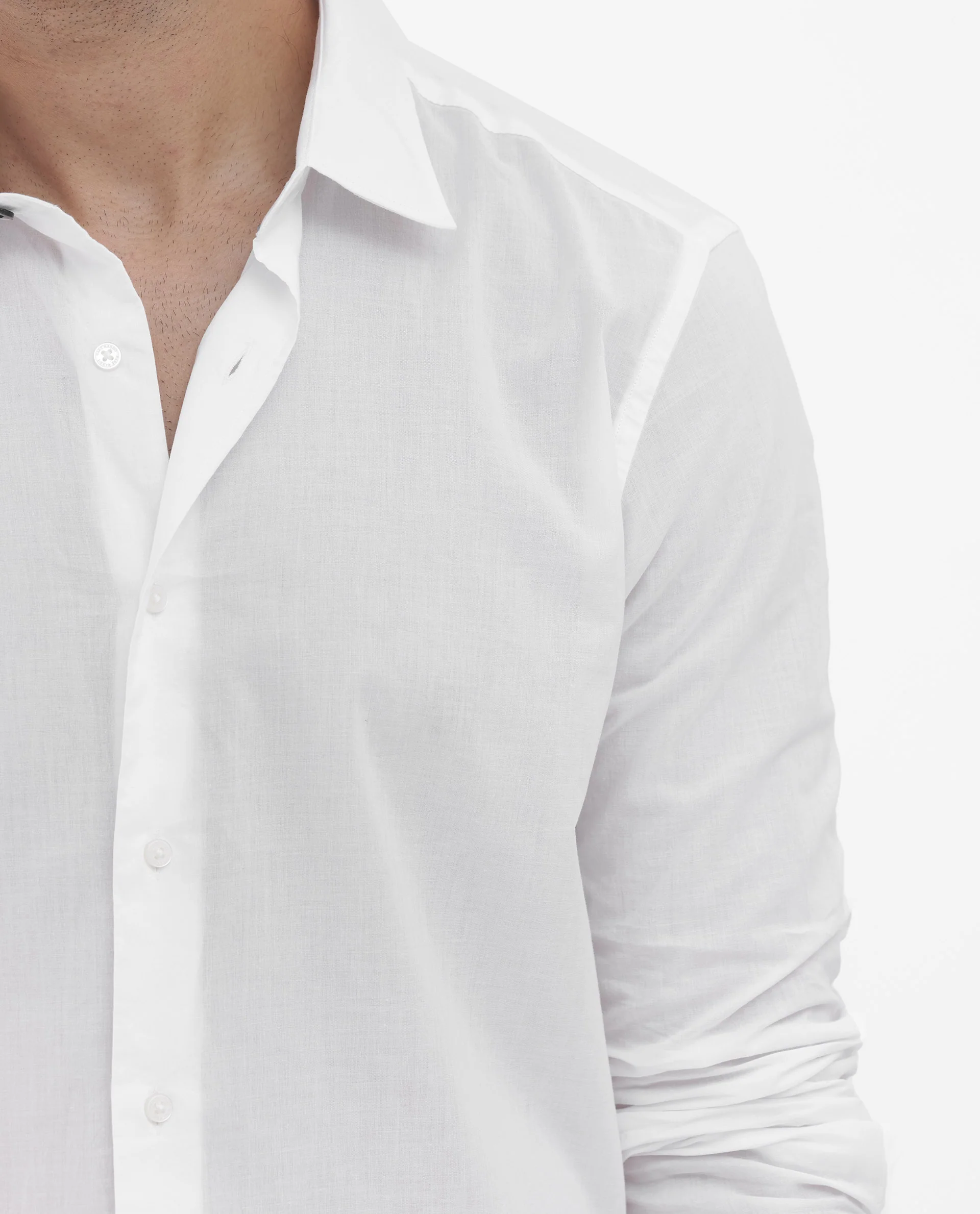 Rare Rabbit Men's Cambo White Cotton Plain Regular Fit Full Sleeve Collared Shirt - Image 5