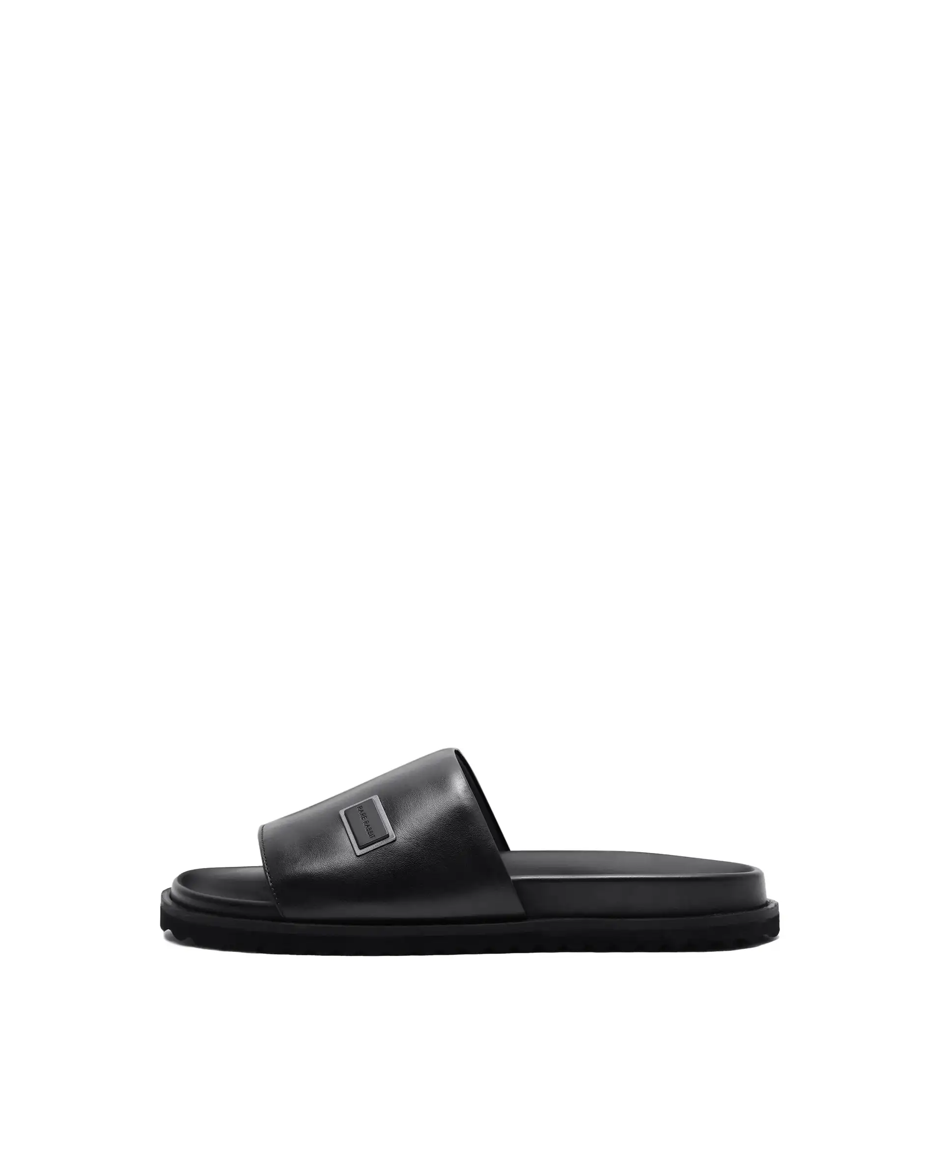 Rare Rabbit Men Camden Black Leather Slip-On Closure Sandal - Image 9