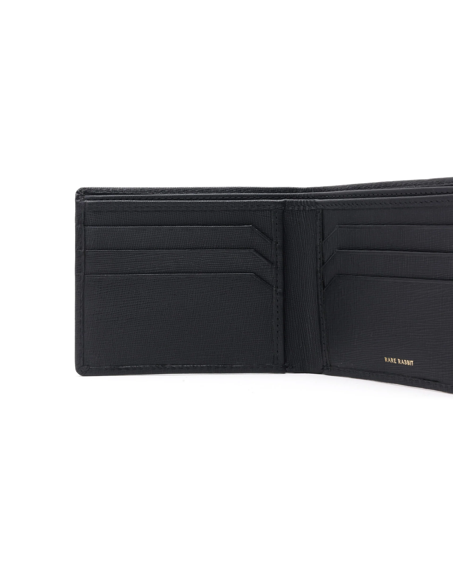 Rare Rabbit Men's Camp Black Bi Fold Slim Rfid Embossed Wallet - Image 2