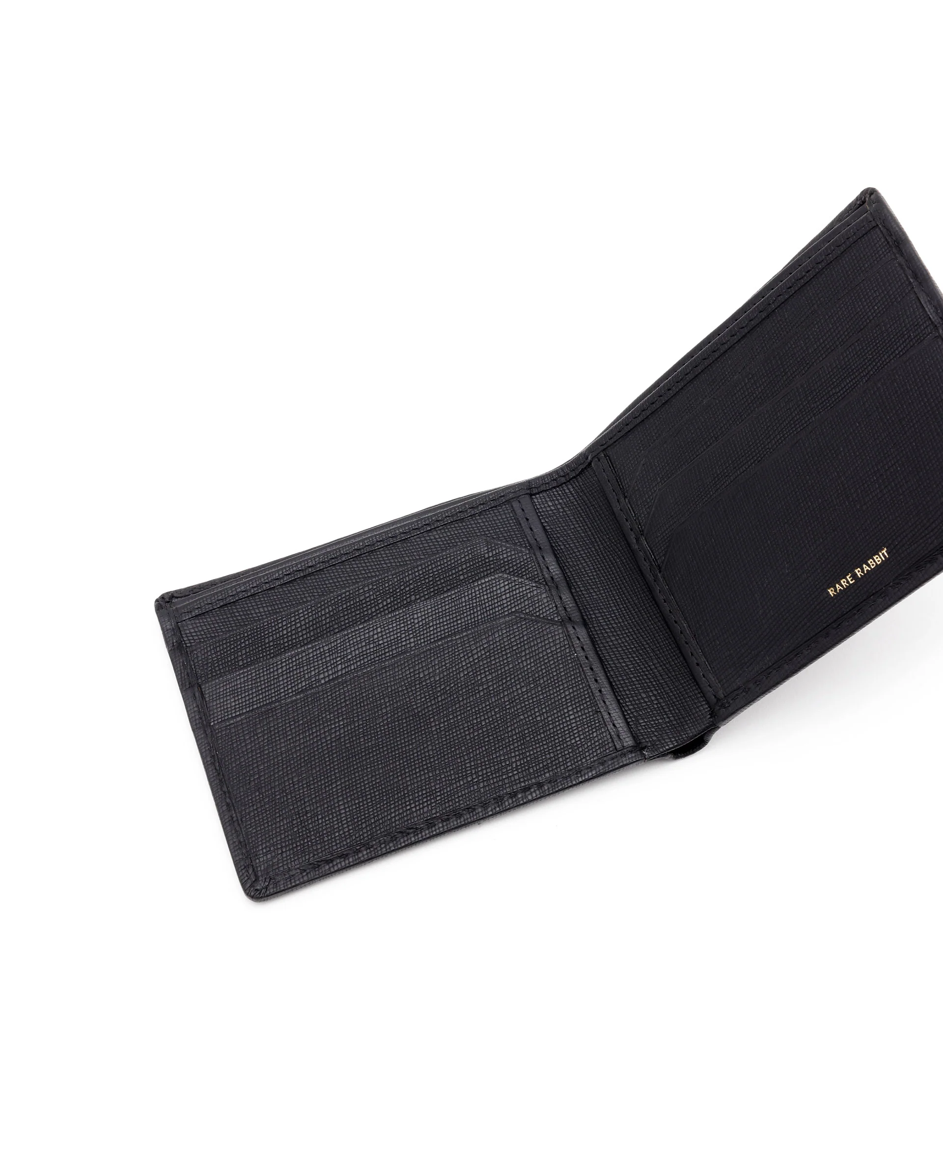 Rare Rabbit Men's Camp Black Bi Fold Slim Rfid Embossed Wallet - Image 6