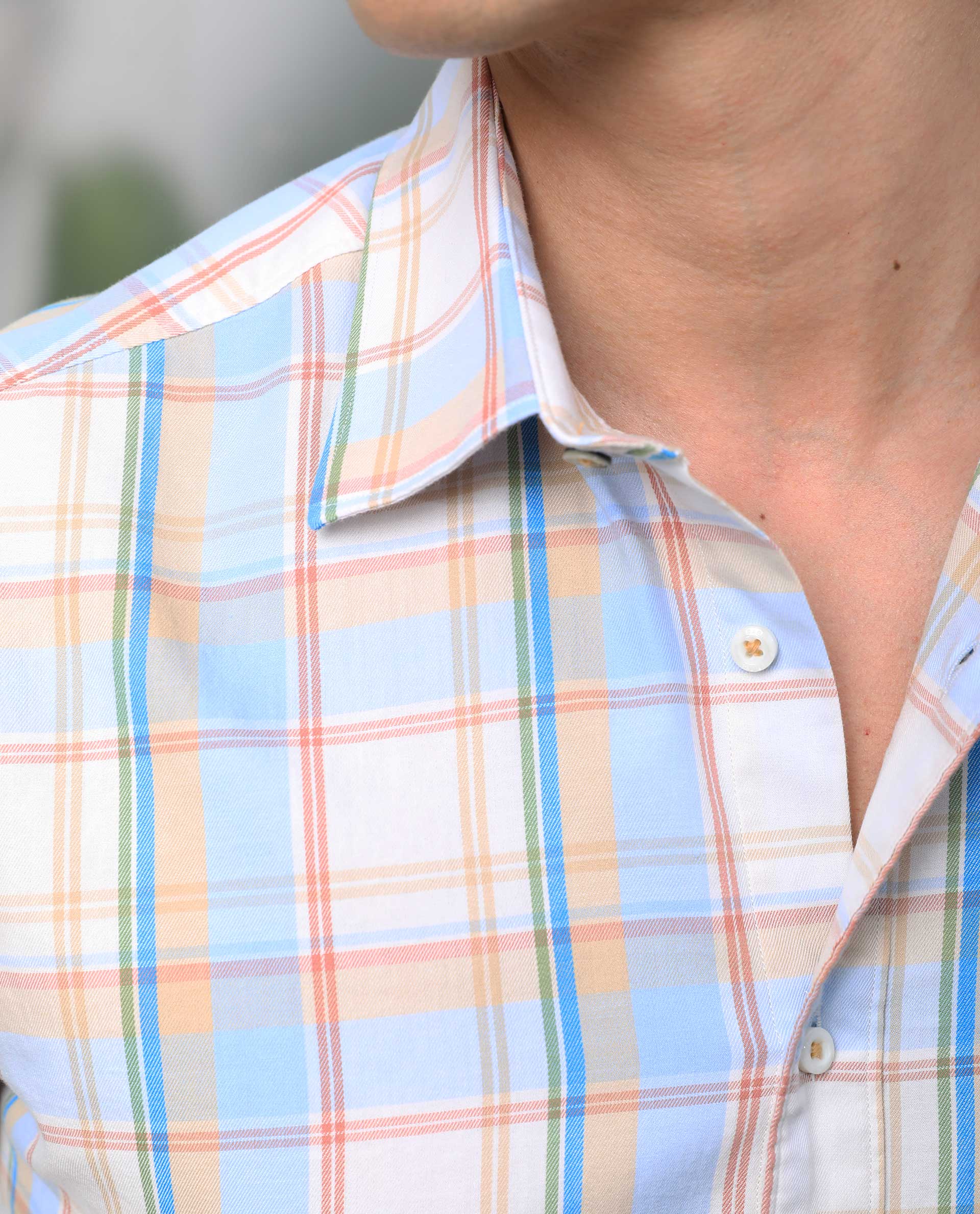 Rare Rabbit Men's Campo Blue Cotton Checked Print Regular Fit Full Sleeve Collared Shirt - Image 4
