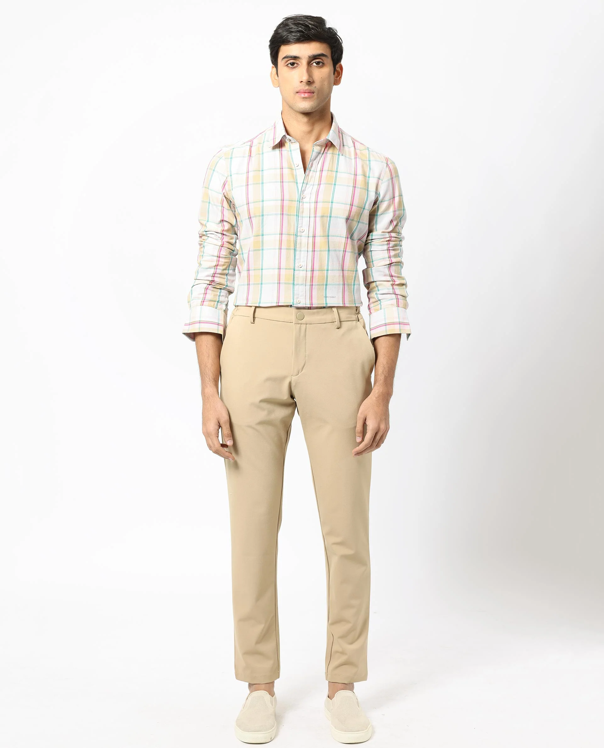 Rare Rabbit Men's Campo Pink Cotton Checked Print Regular Fit Full Sleeve Collared Shirt - Image 2