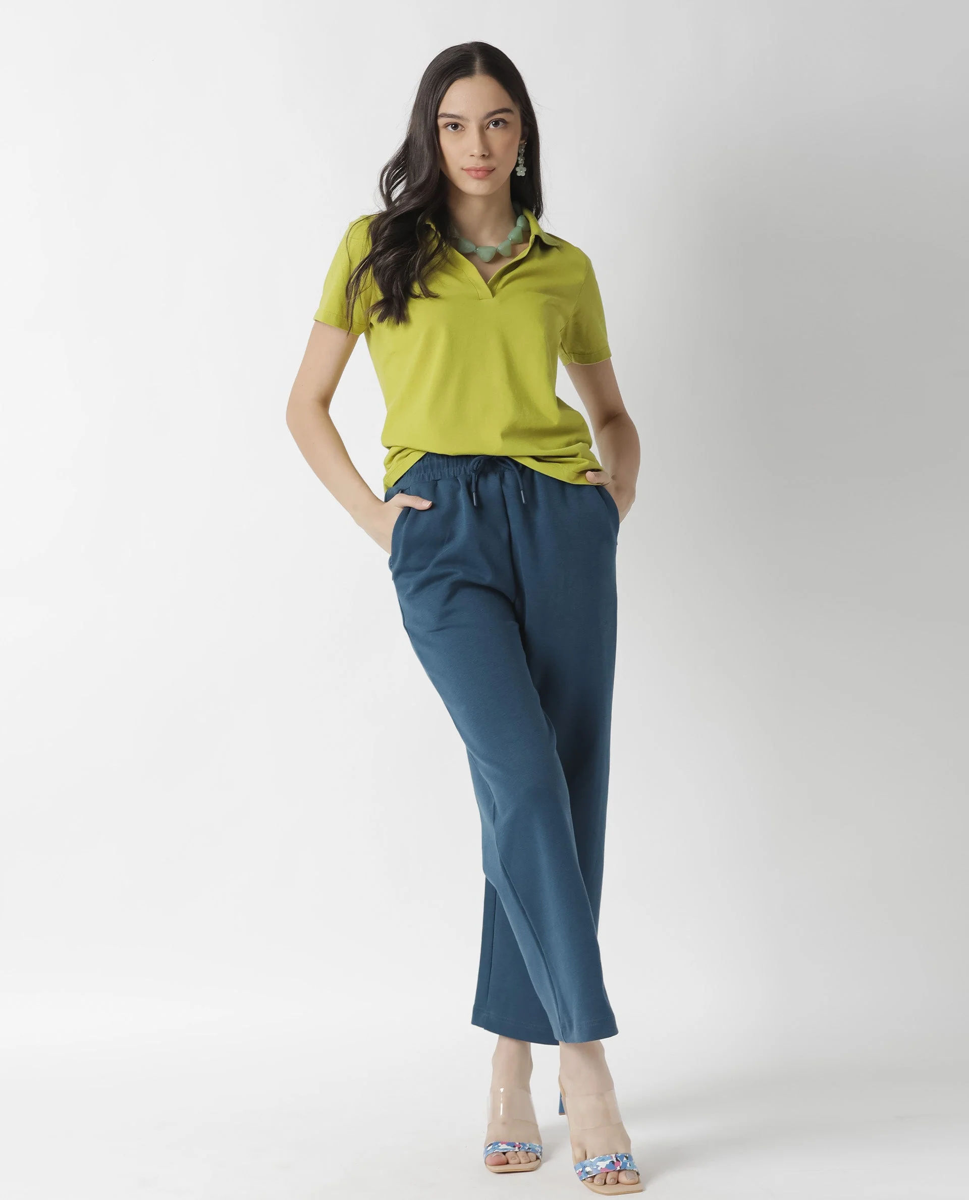 Rareism Womens Candid Green Polo Cotton Fabric Regular Fit Half Sleeve Collared Neck - Image 7