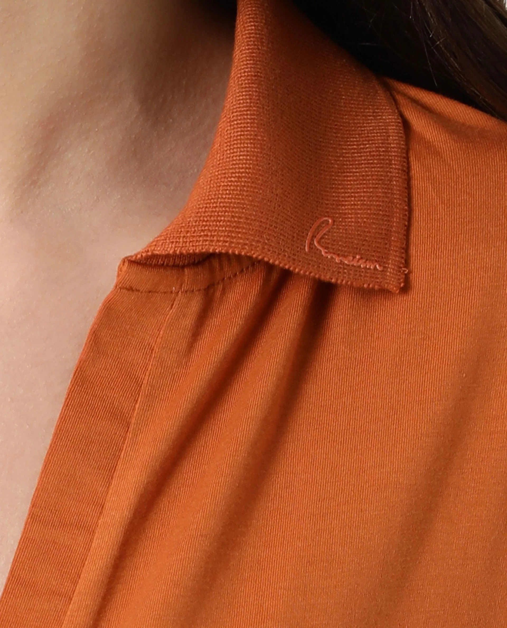 Rareism Womens Candid Orange Polo Cotton Fabric Regular Fit Half Sleeve Collared Neck - Image 6