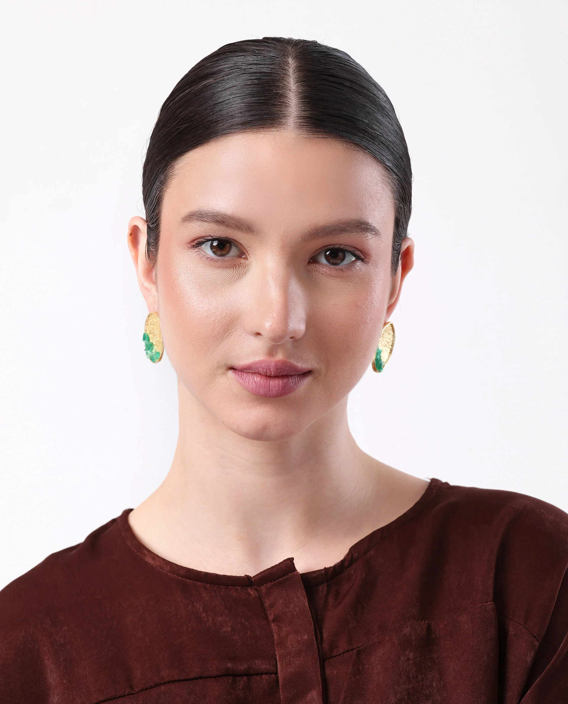 Rareism Women Candy Green Gold Earring - Image 2