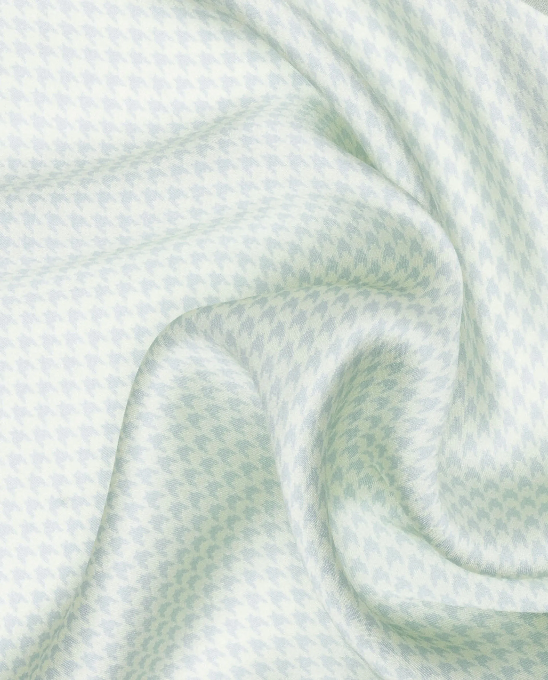 Rare Rabbit Men's Cann Off White Silk Fabric Houndstooth Print Pocket Square - Image 2