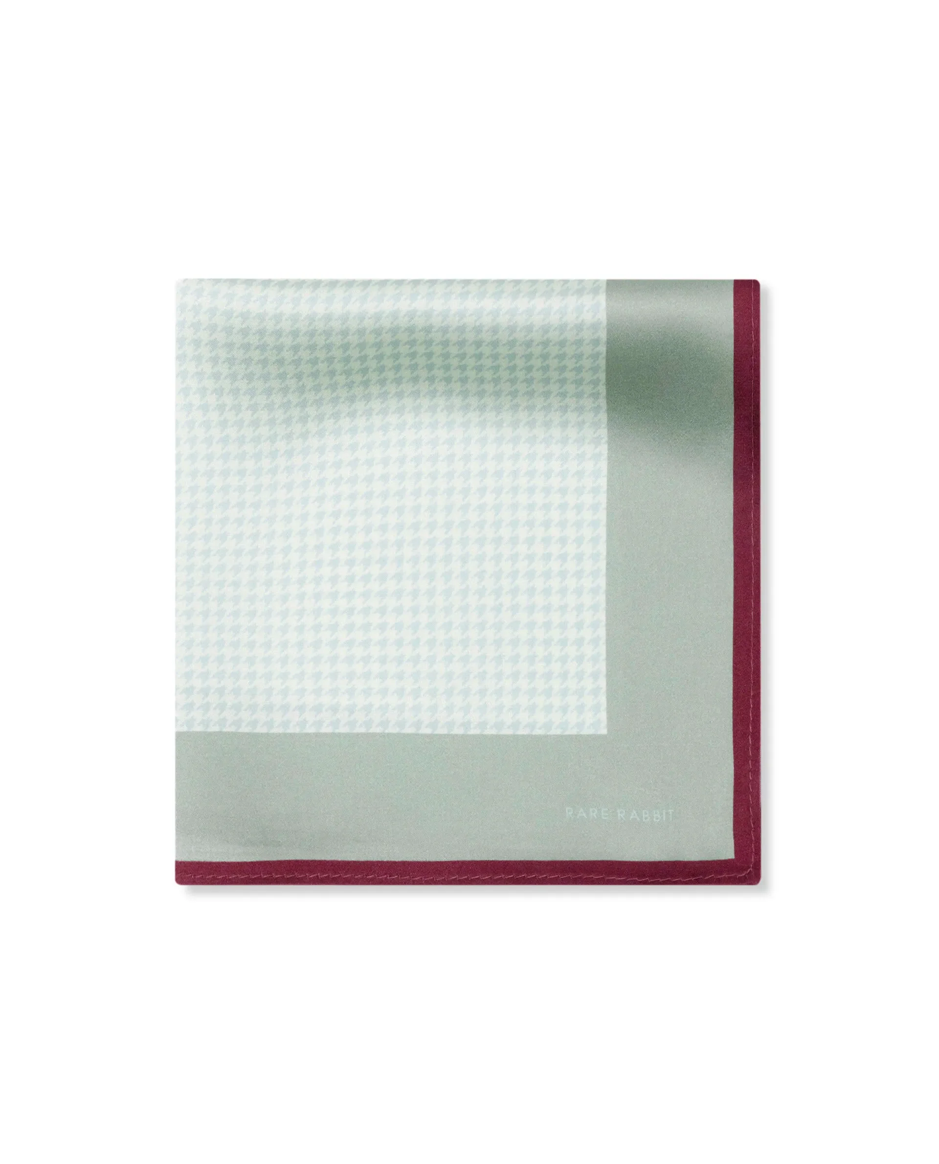 Rare Rabbit Men's Cann Off White Silk Fabric Houndstooth Print Pocket Square - Image 3