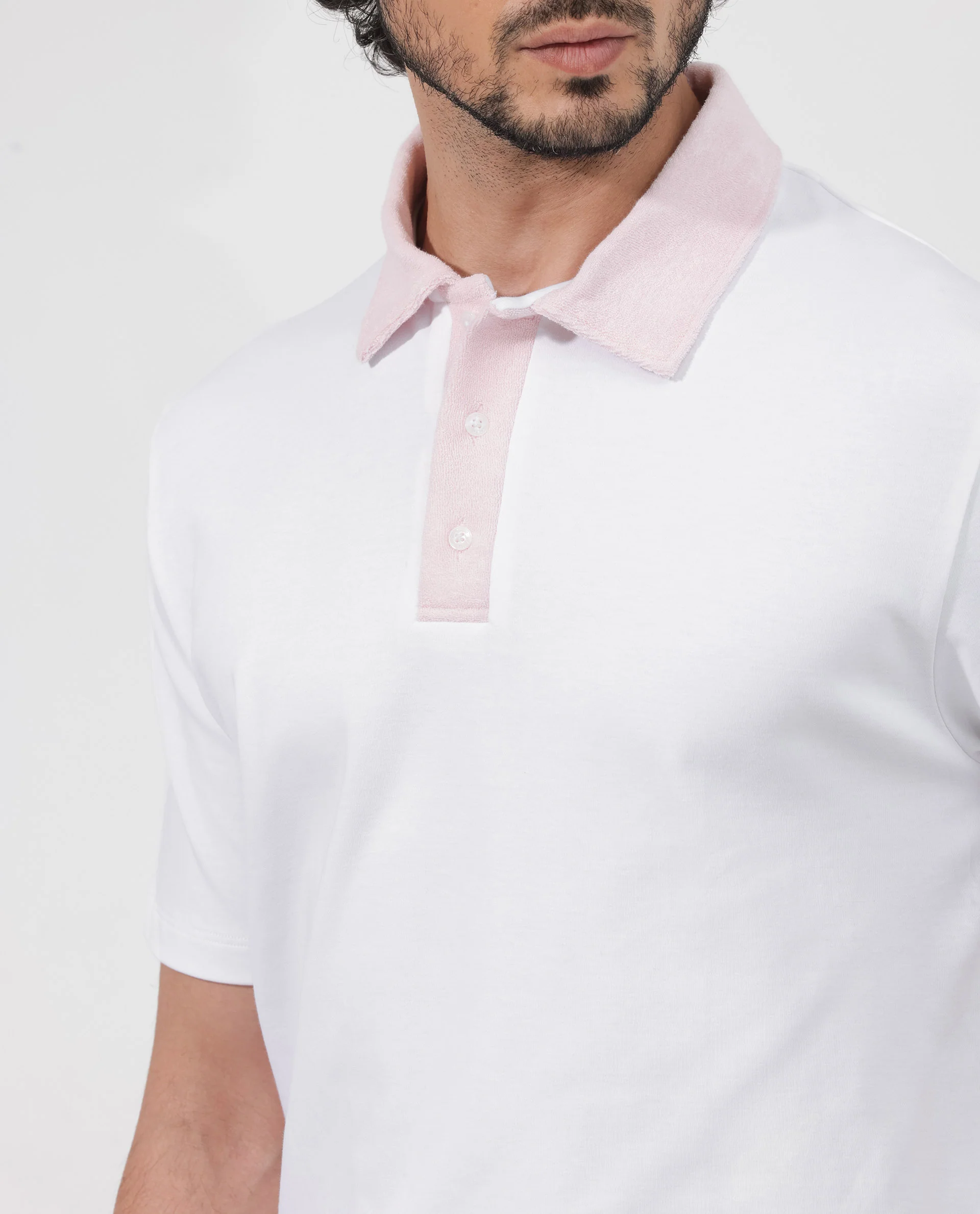 Rare Rabbit Men's Canot White Cotton Plain Regular Fit Half Sleeve Polo - Image 5