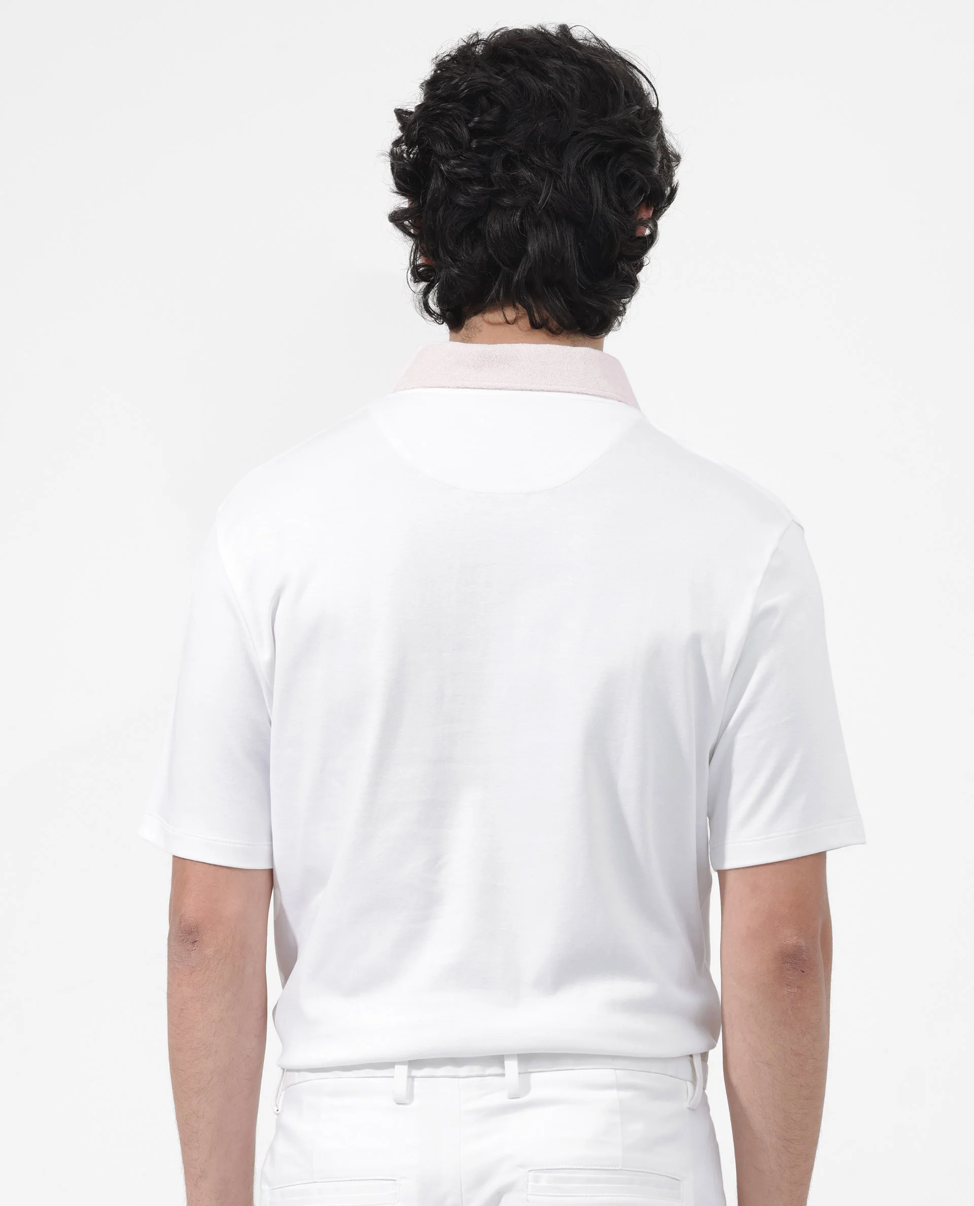 Rare Rabbit Men's Canot White Cotton Plain Regular Fit Half Sleeve Polo - Image 9