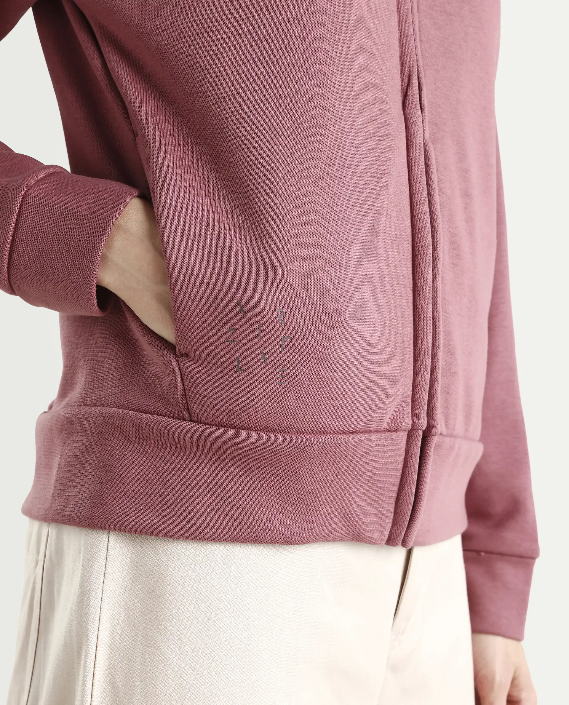Rareism Women's Medium Weight Terry 290 Gsm Cotton Blend Hooded Plain Regular Fit Jacket - Image 4