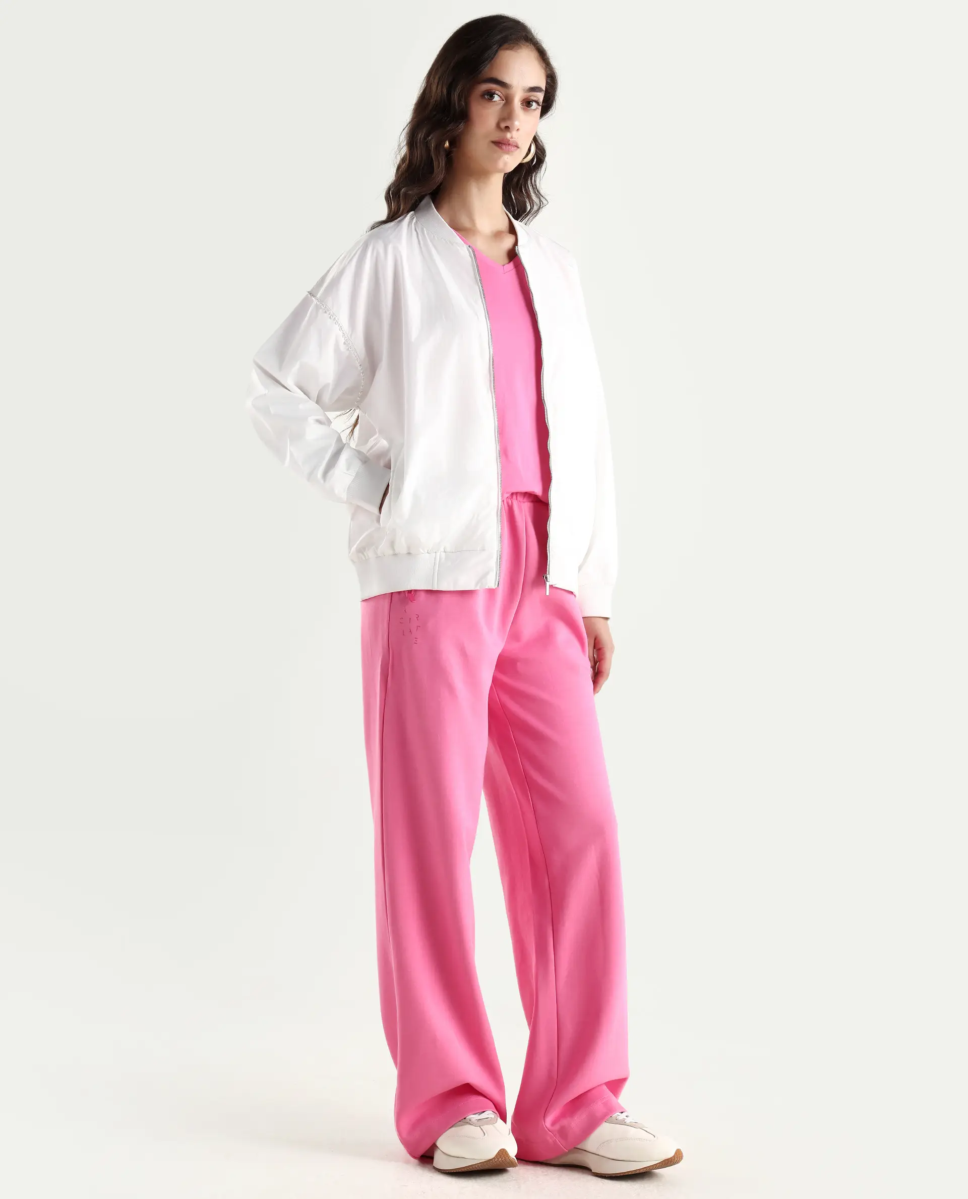 Rareism Women's Heavy Weight Interlock 340 Gsm Cotton Blend Plain Ankle Length Relaxed Fit Track Pant Flared - Image 6