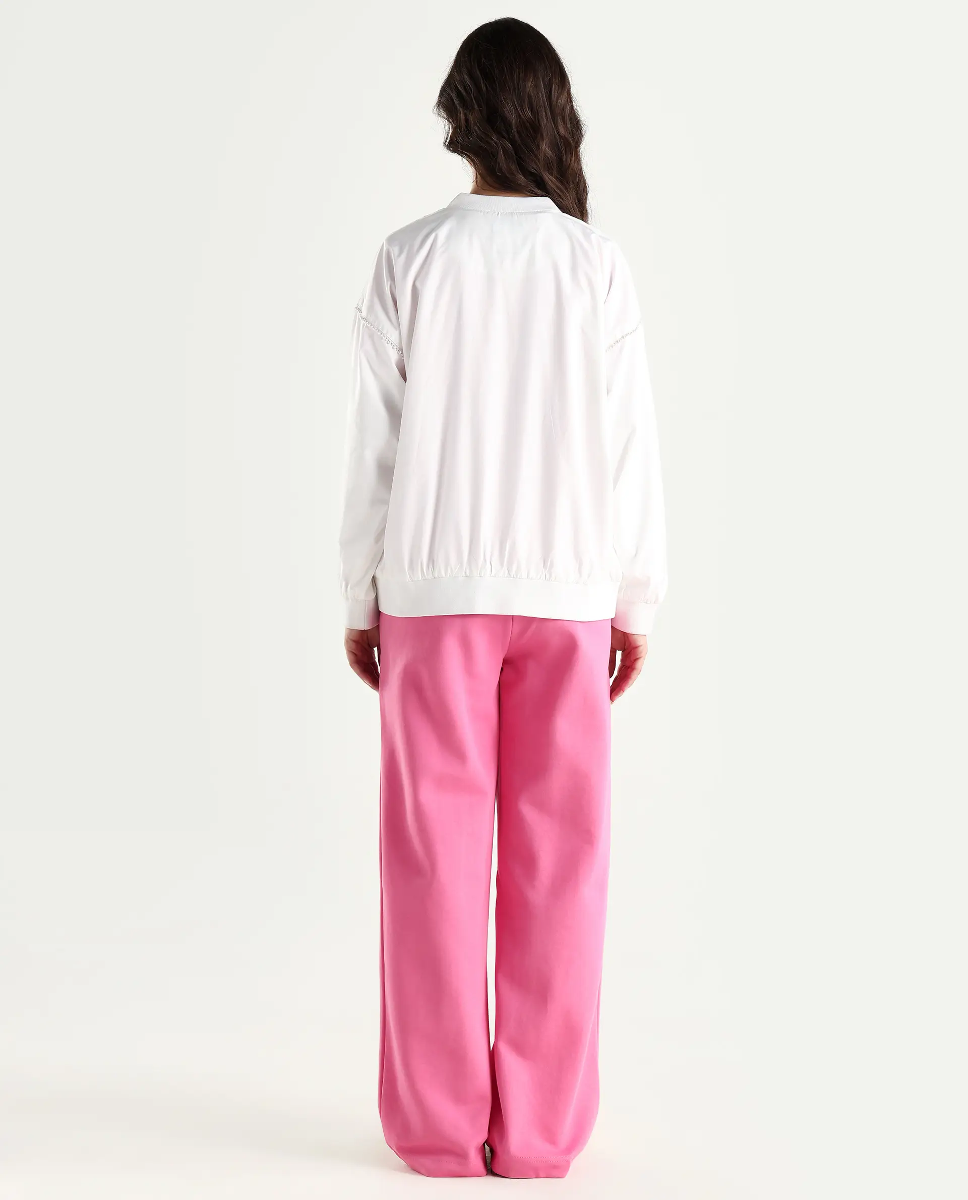 Rareism Women's Heavy Weight Interlock 340 Gsm Cotton Blend Plain Ankle Length Relaxed Fit Track Pant Flared - Image 7