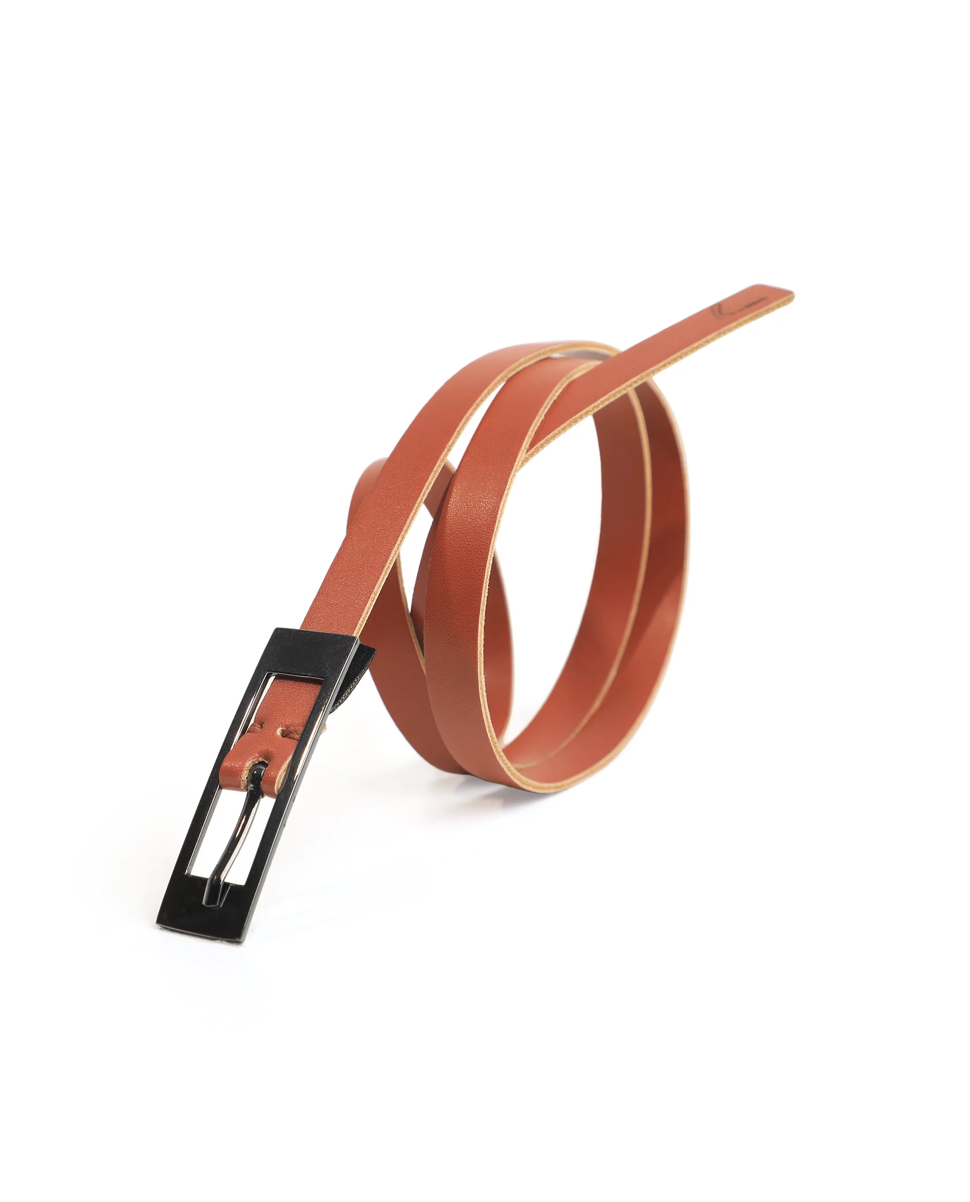 Rareism Women Captcha Light Tan Solid Leather Belt - Image 2