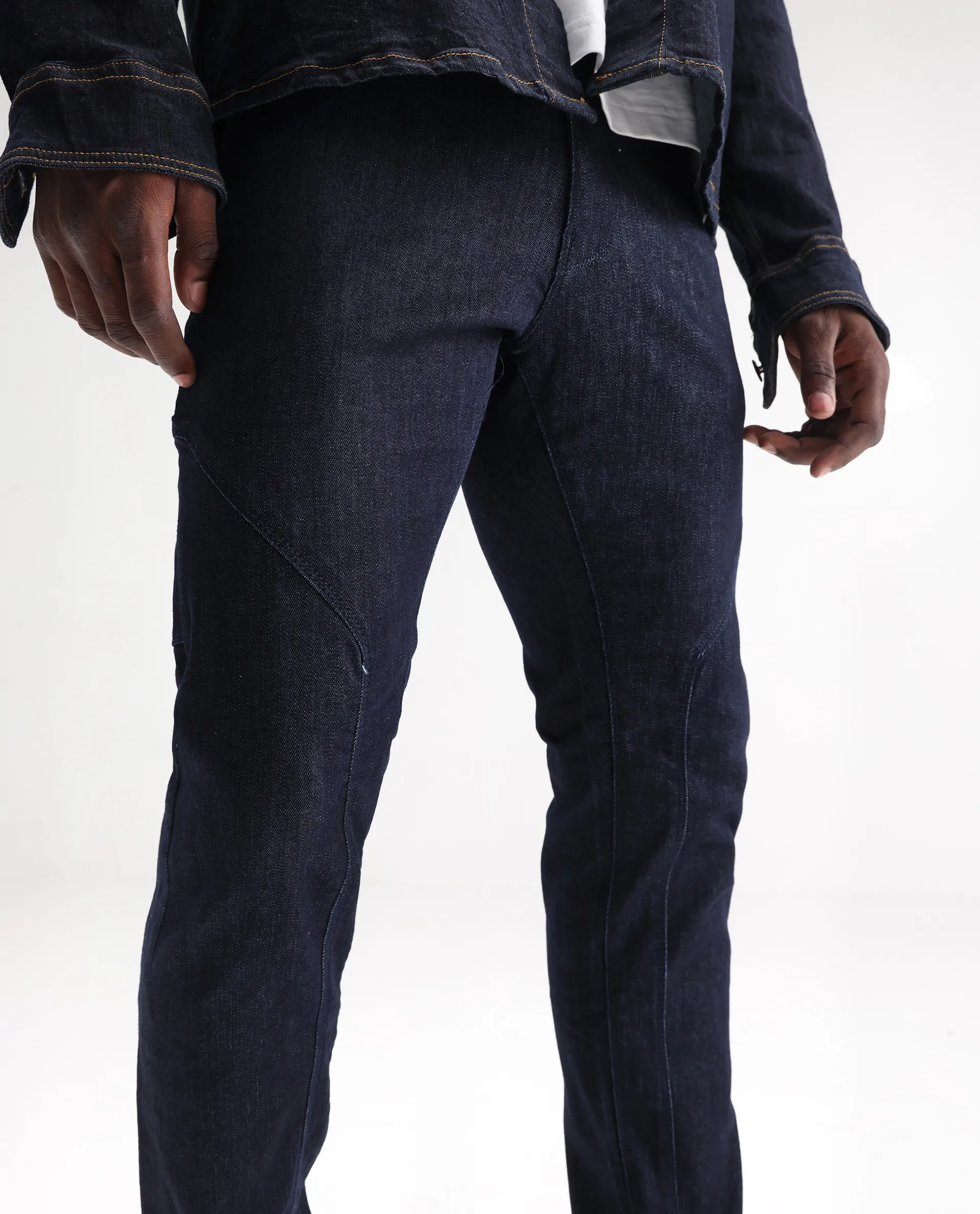Rare Rabbit Men's Cardiff Blue Cotton Plain Hawk Slim Fit Jeans - Image 2