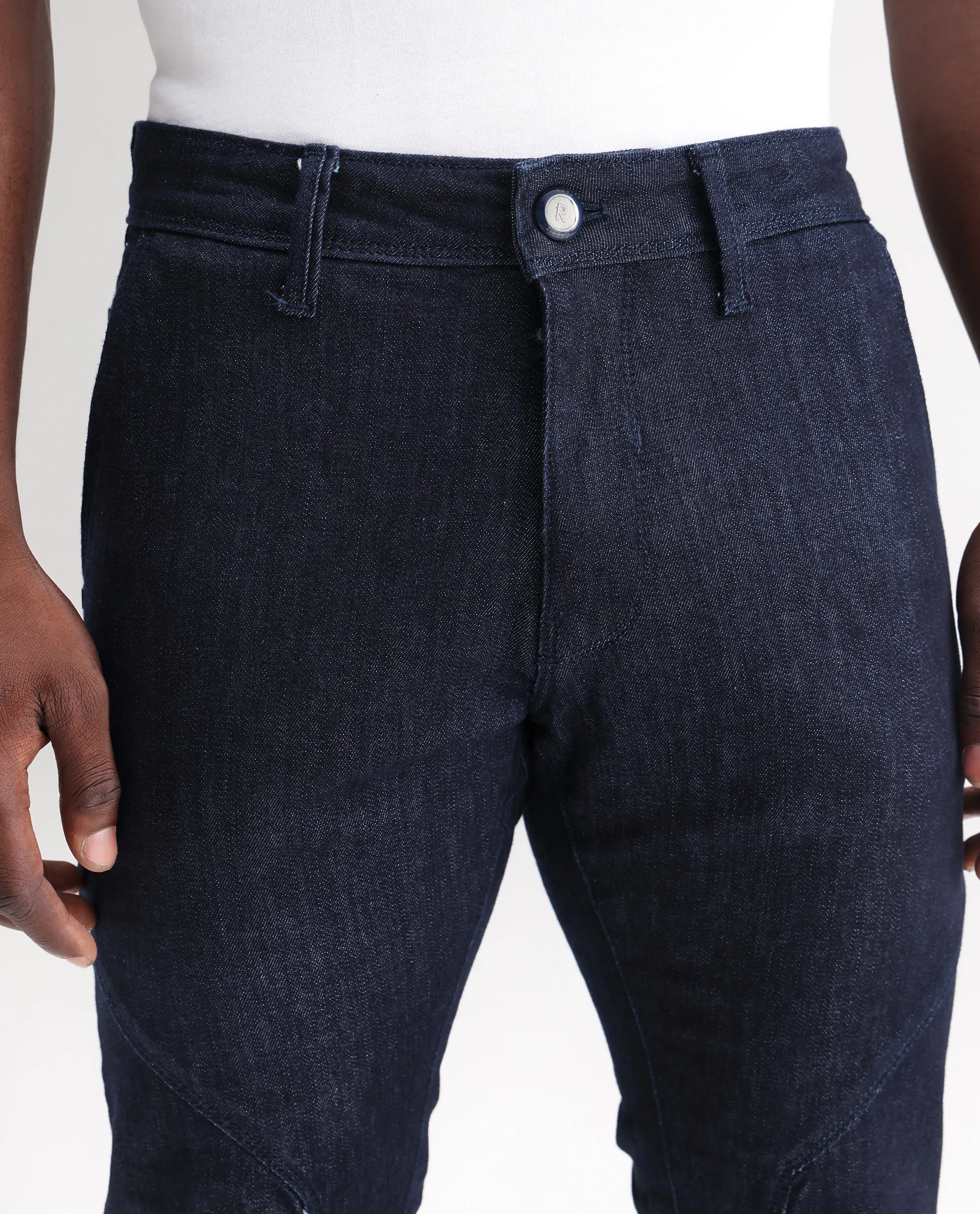 Rare Rabbit Men's Cardiff Blue Cotton Plain Hawk Slim Fit Jeans - Image 3
