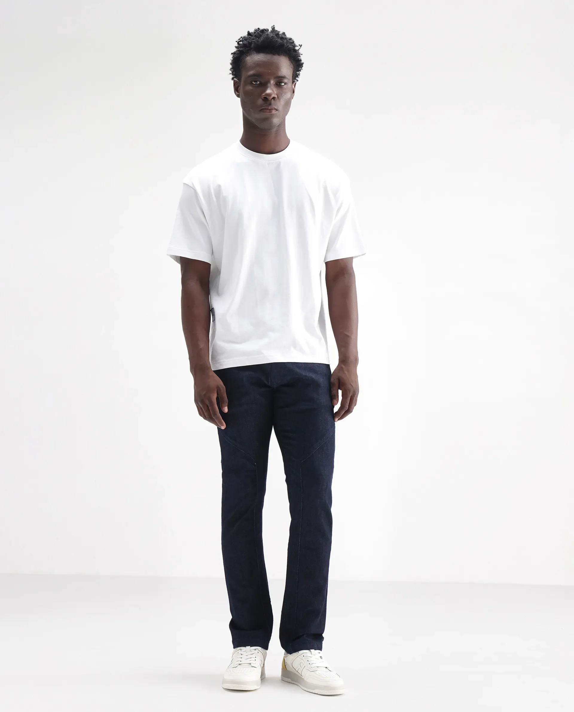 Rare Rabbit Men's Cardiff Blue Cotton Plain Hawk Slim Fit Jeans - Image 5