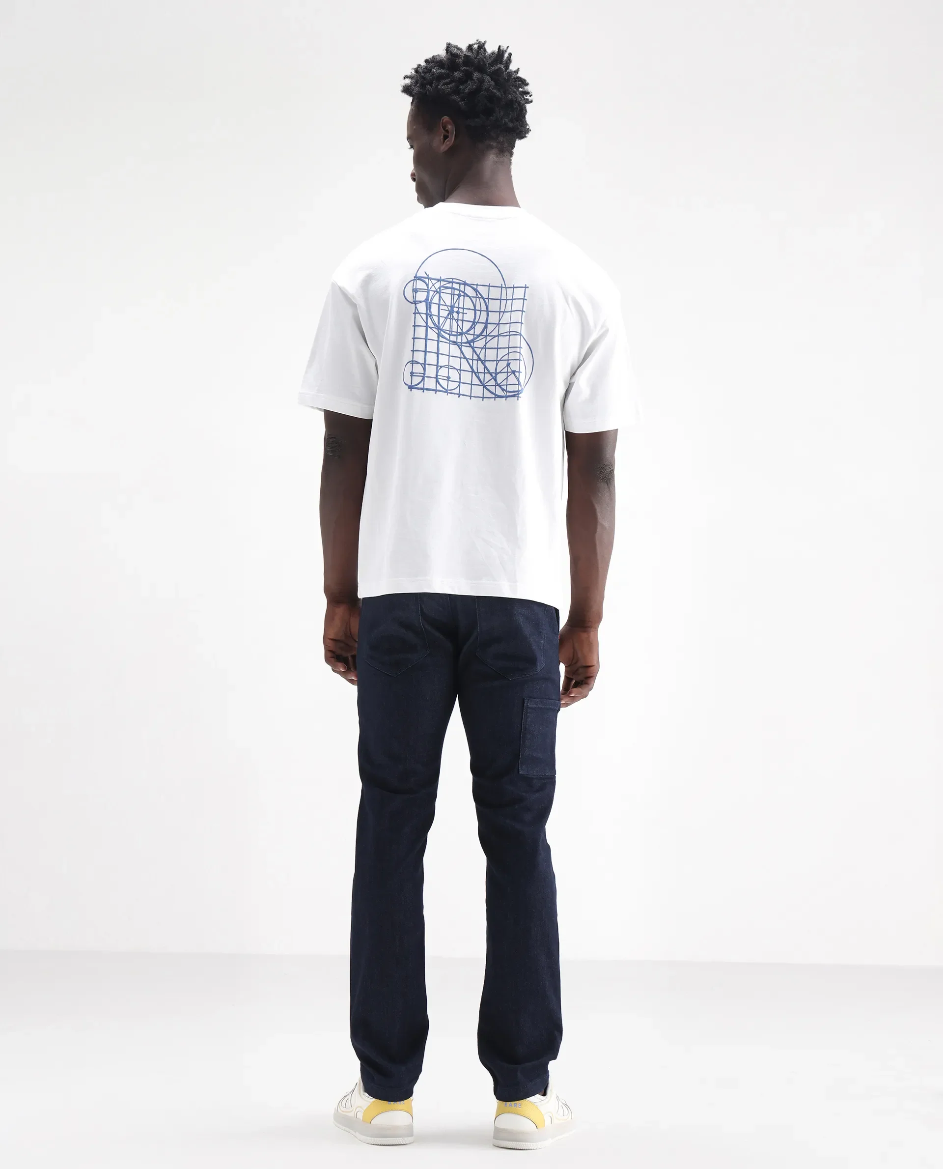 Rare Rabbit Men's Cardiff Blue Cotton Plain Hawk Slim Fit Jeans - Image 9
