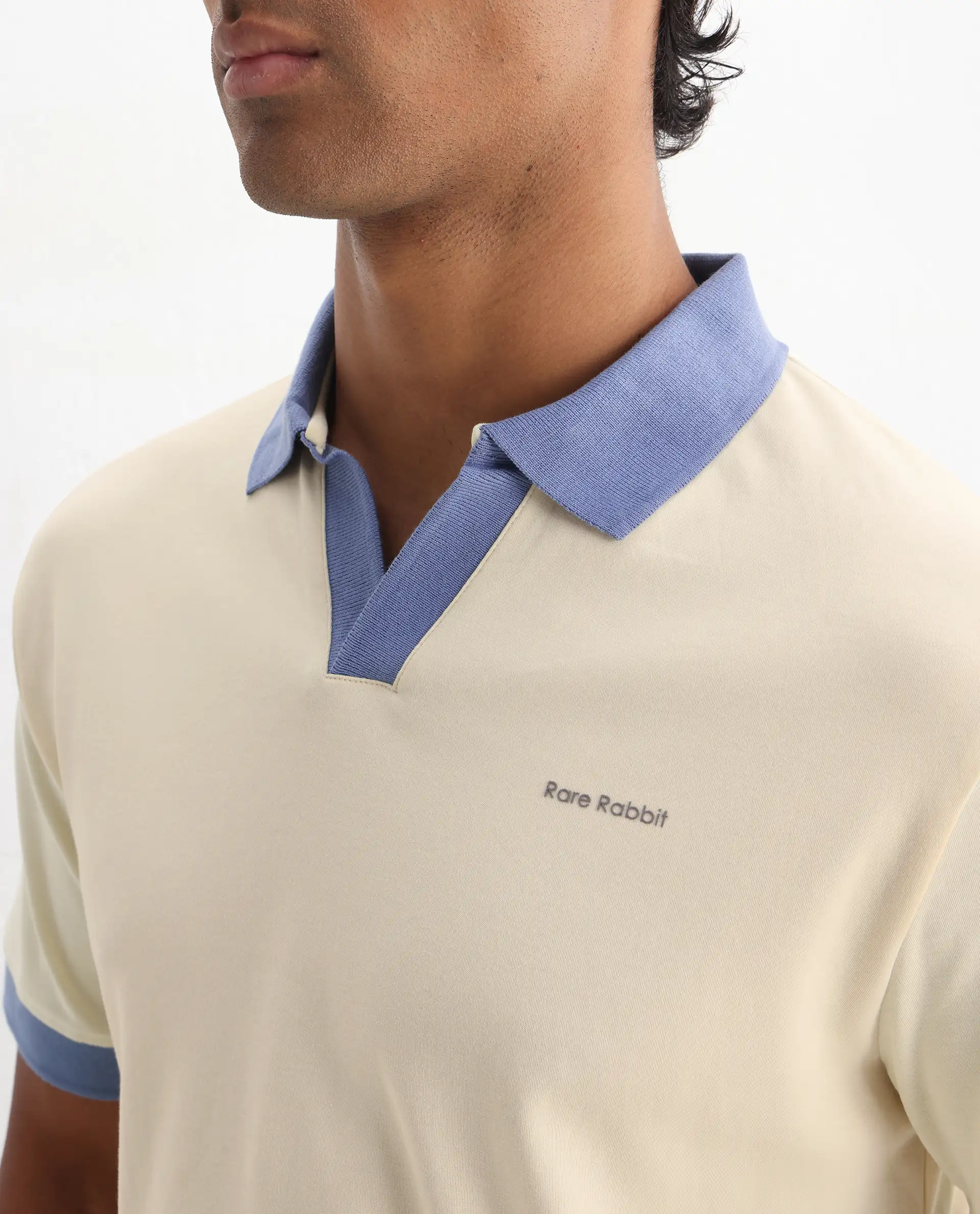 Rare Rabbit Men's Carmelon Light Green Cotton Plain Regular Fit Half Sleeve Polo - Image 4
