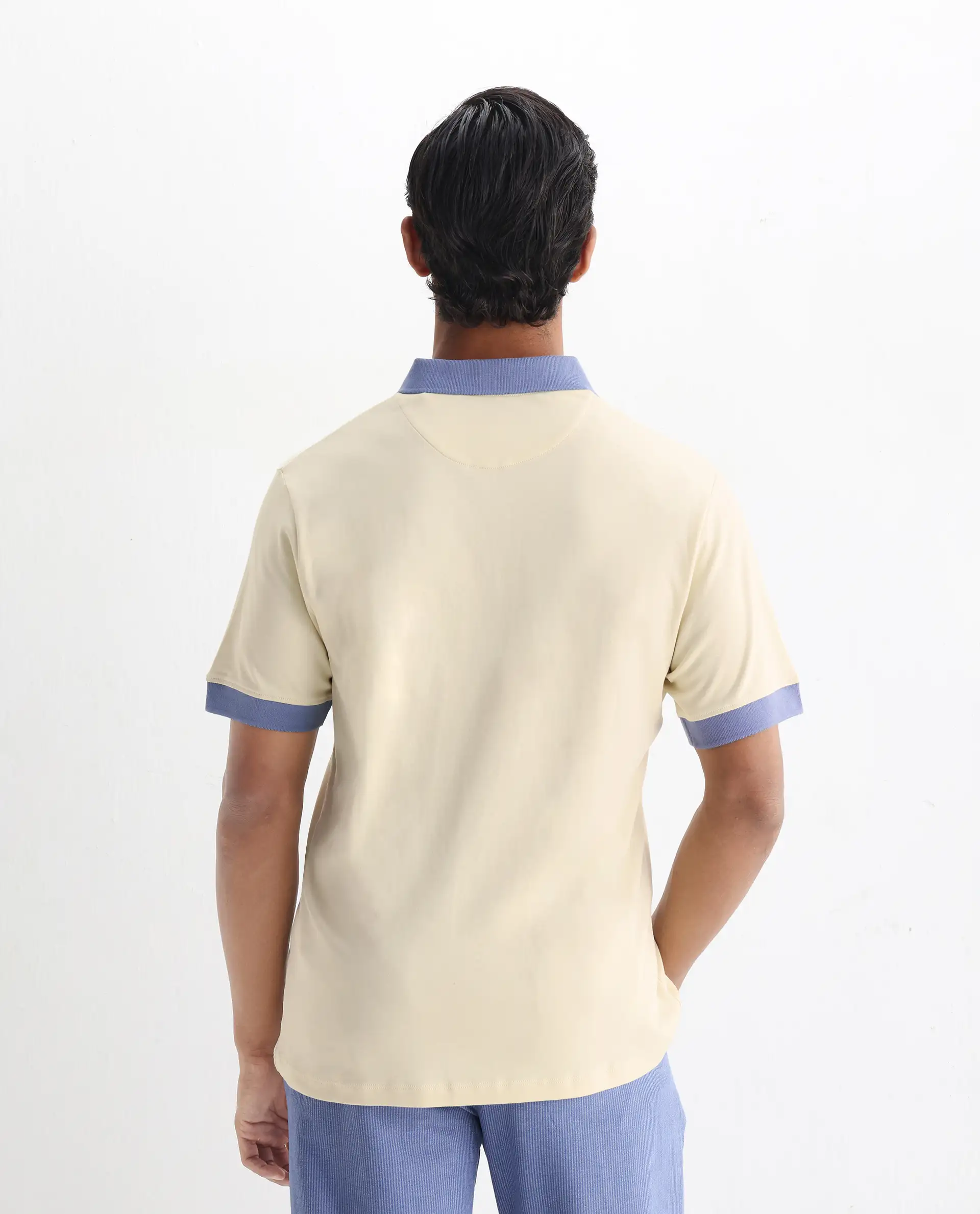 Rare Rabbit Men's Carmelon Light Green Cotton Plain Regular Fit Half Sleeve Polo - Image 7