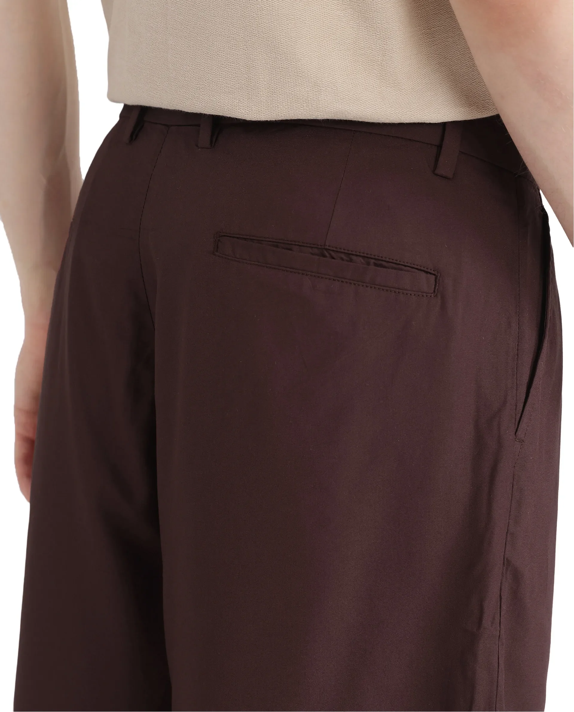 Rare Rabbit Men's Carn-B Brown Cotton Plain Oversized Fit Shorts - Image 2