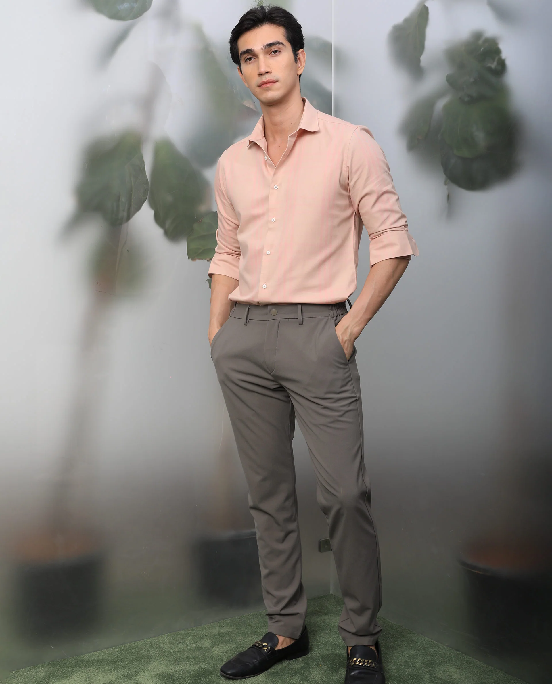 Rare Rabbit Men's Carnet Dusky Pink Cotton Checked Print Regular Fit Full Sleeve Collared Shirt - Image 3