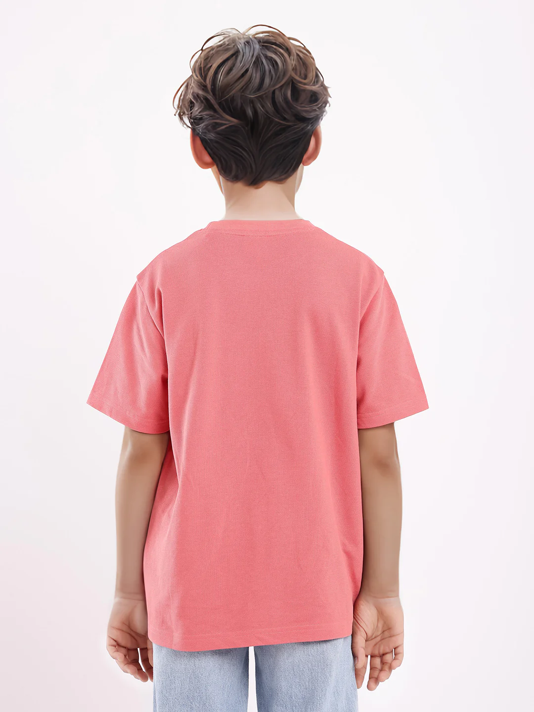 Rare Ones Kids Carno Peach Cotton Blend Fabric Half Sleeves Crew Neck Graphic Print T-Shirt - Image 9