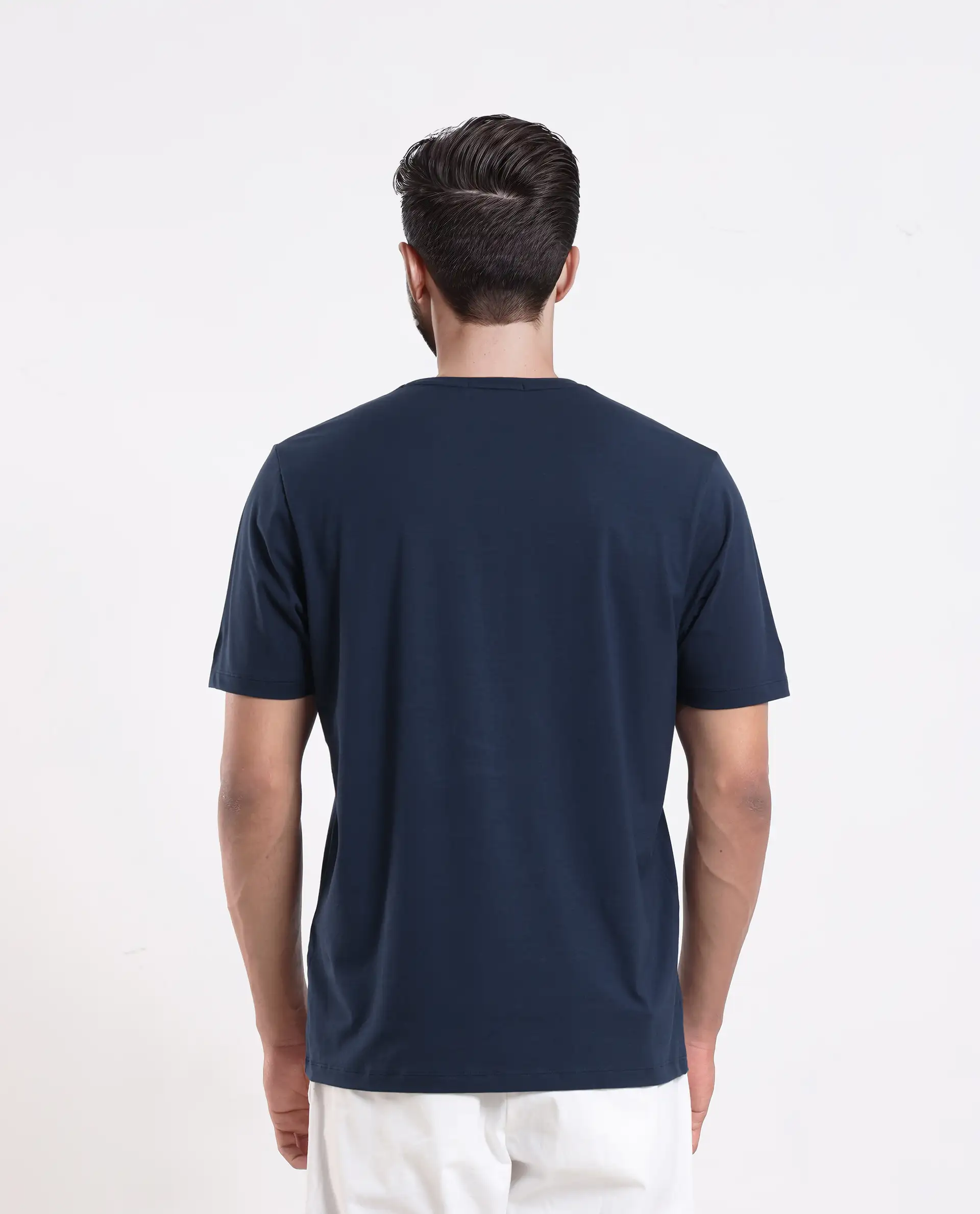 Rare Rabbit Men's Carp Dark Teal Cotton Blend Graphic Print Regular Fit Half Sleeve Crew Neck T-Shirt - Image 8