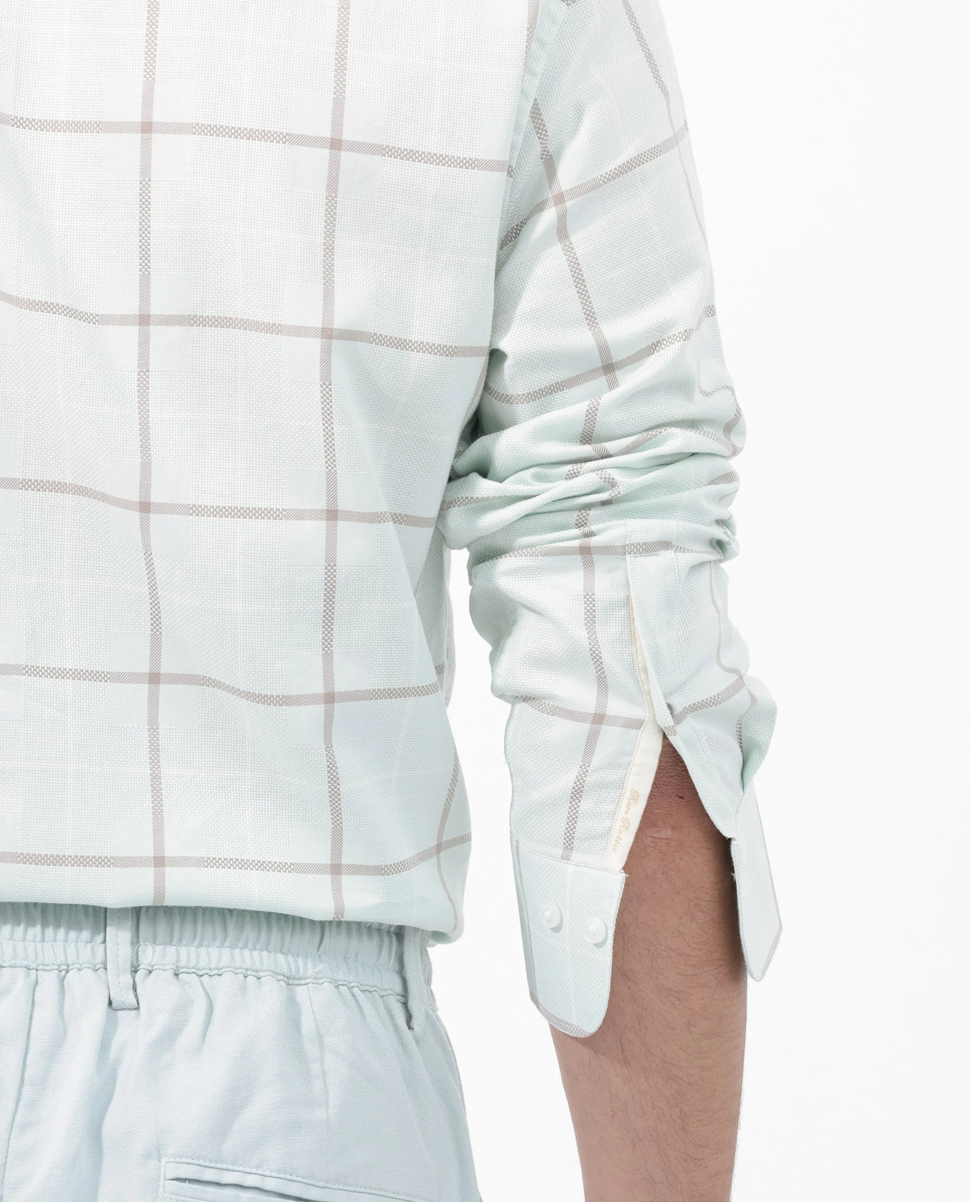 Rare Rabbit Men's Carrie Pastel Blue Cotton Checked Print Regular Fit Full Sleeve Collared Shirt - Image 5