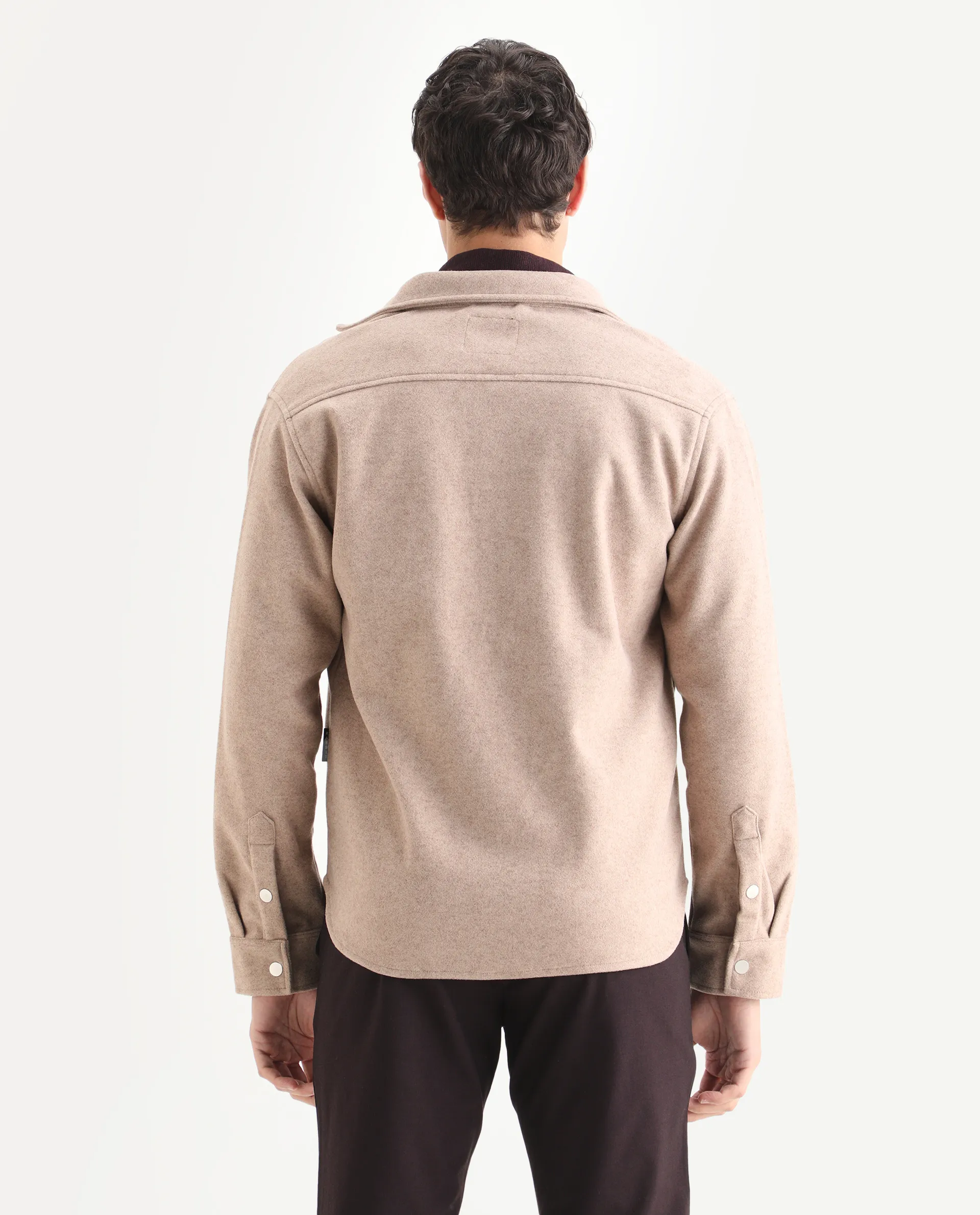 Rare Rabbit Men's Cason Light Beige Polyester Plain Regular Fit Full Sleeve Spread Collar Jacket - Image 7