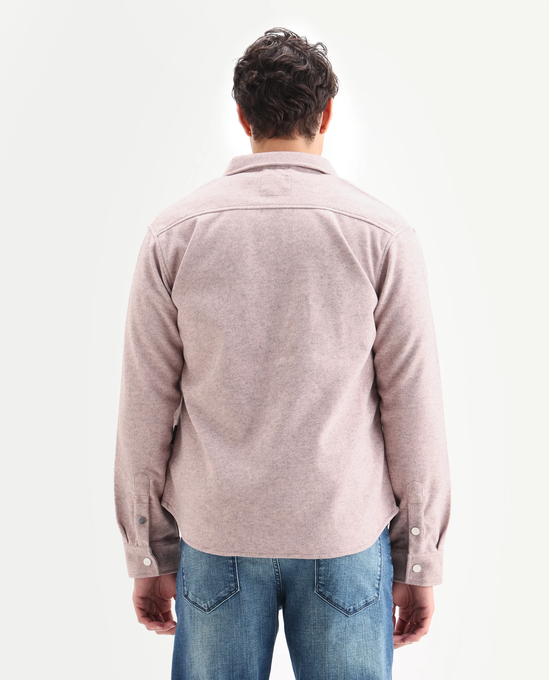 Rare Rabbit Men's Cason Light Pink Polyester Plain Regular Fit Full Sleeve Spread Collar Jacket - Image 7