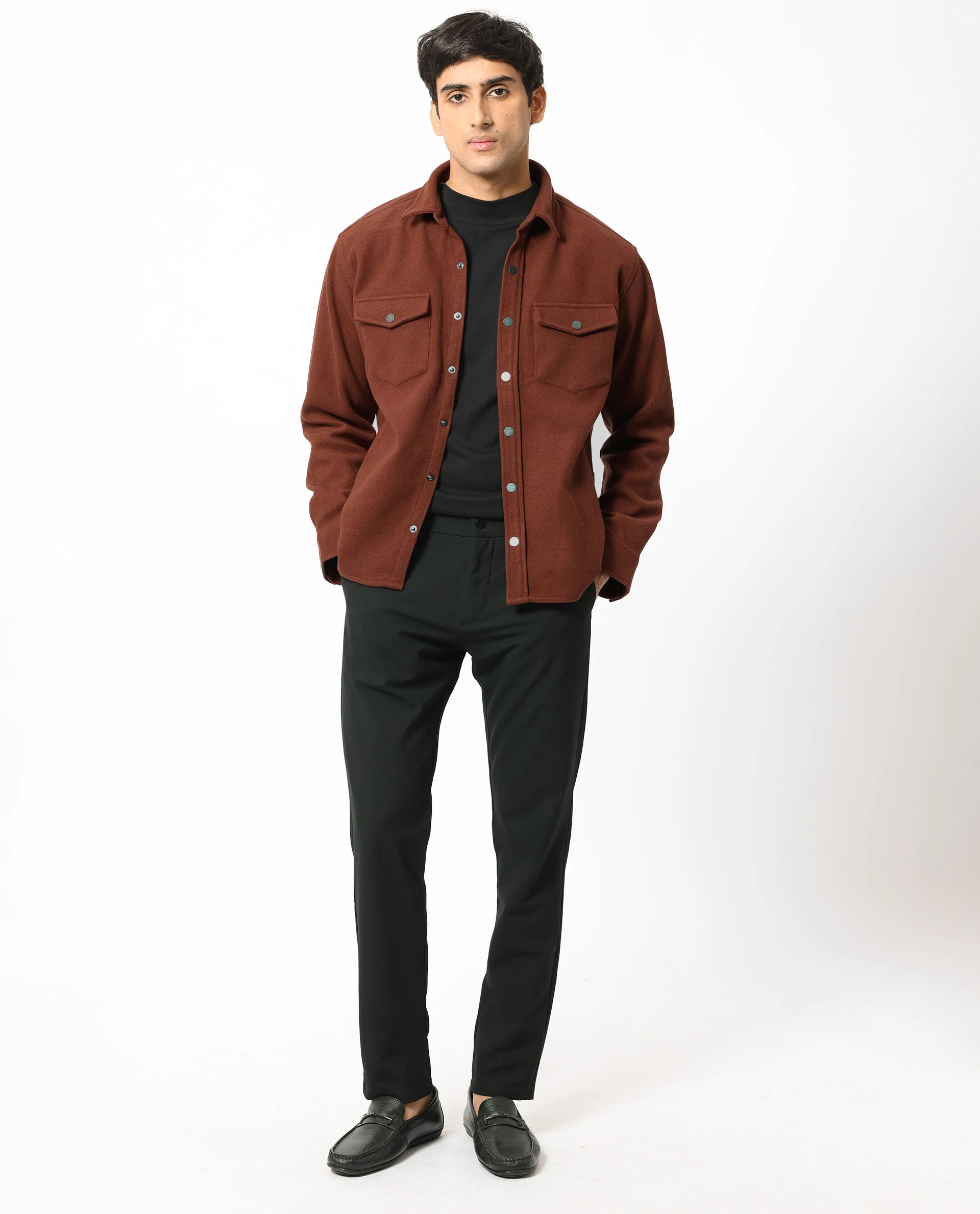 Rare Rabbit Men's Cason Rust Plain Regular Fit Full Sleeve Collared Jacket - Image 5