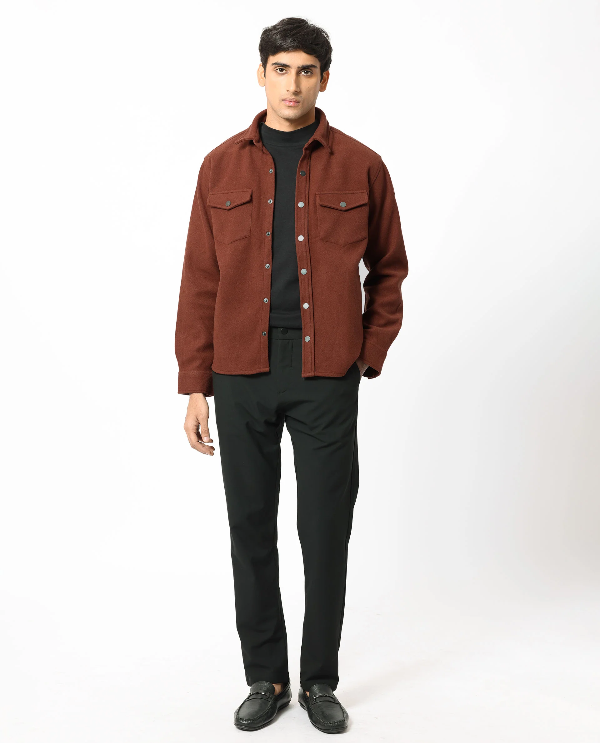 Rare Rabbit Men's Cason Rust Plain Regular Fit Full Sleeve Collared Jacket - Image 6