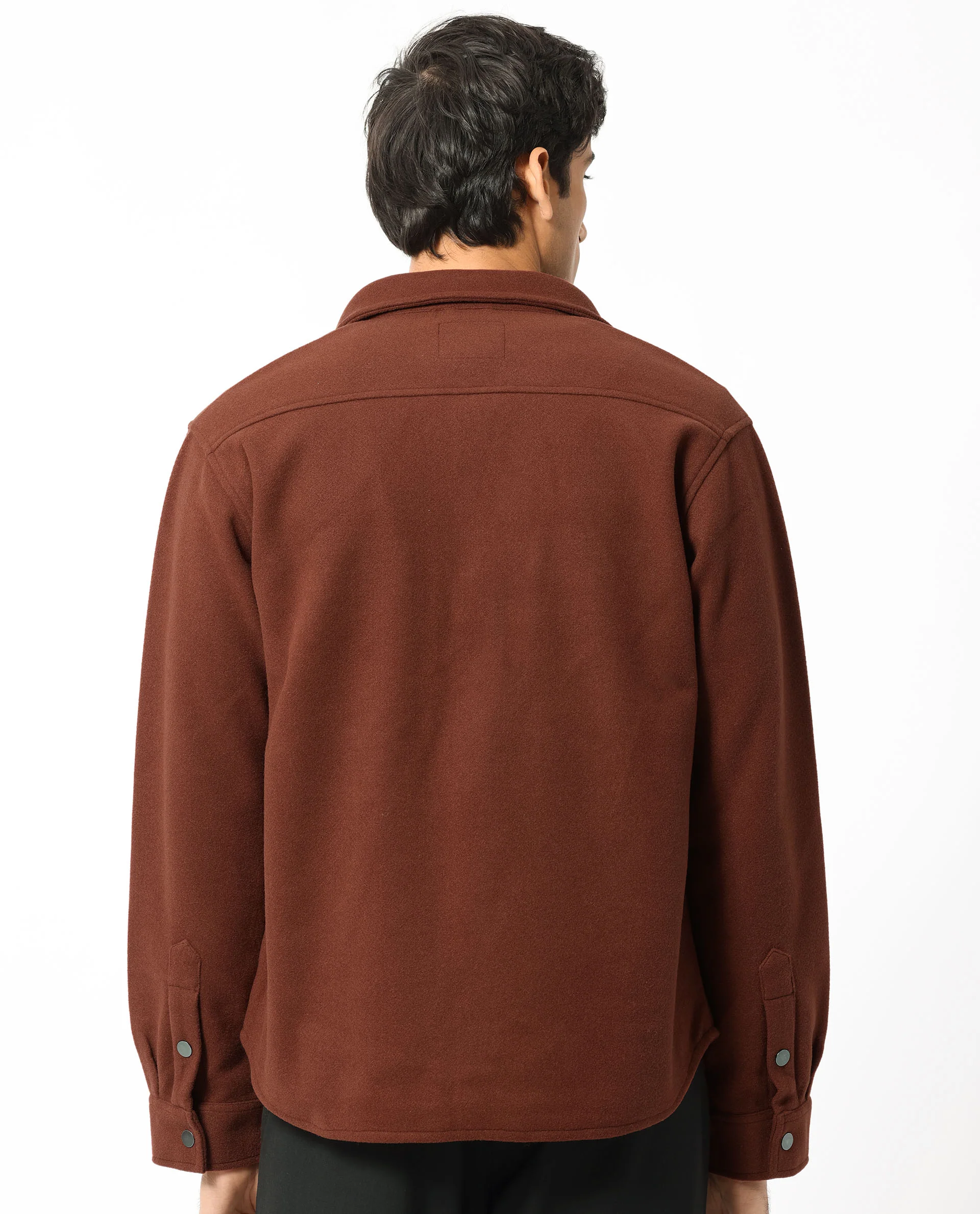 Rare Rabbit Men's Cason Rust Plain Regular Fit Full Sleeve Collared Jacket - Image 9